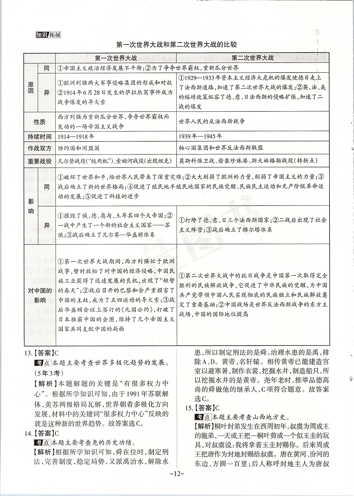 2020年山西中考名師原創(chuàng)預(yù)測卷歷史 第12頁