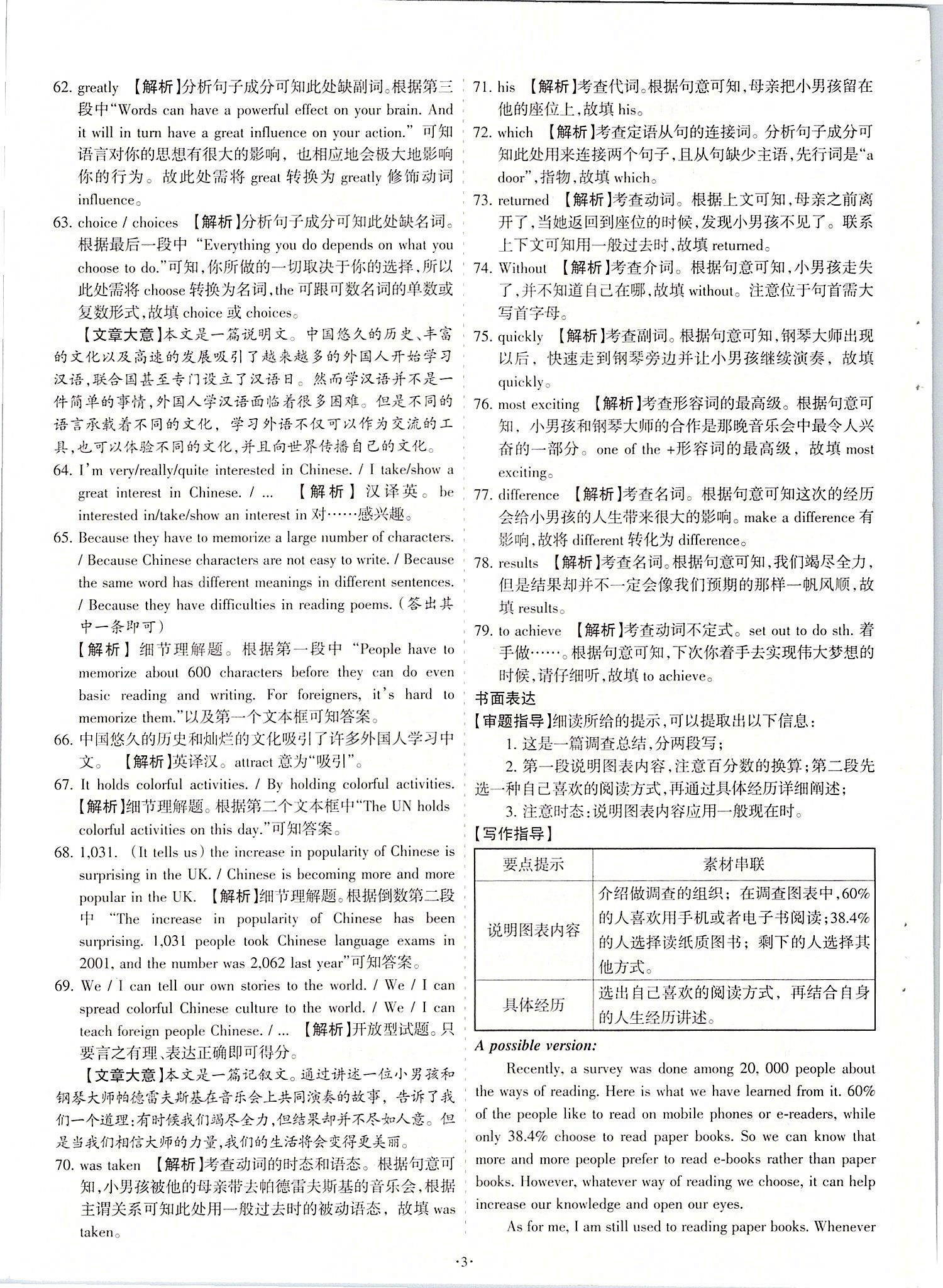 2020年山西中考試題匯編英語(yǔ) 參考答案第3頁(yè)