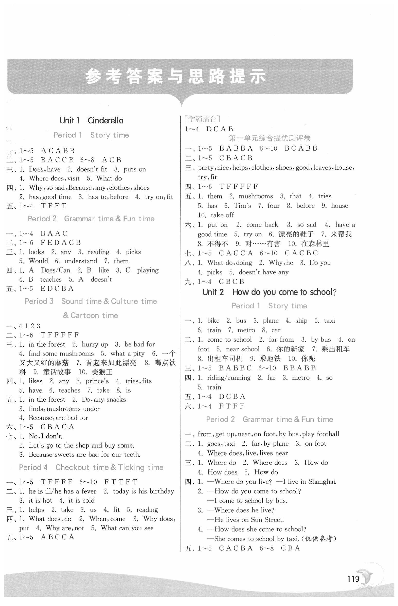 2020年實驗班提優(yōu)訓(xùn)練五年級英語下冊譯林版 第1頁