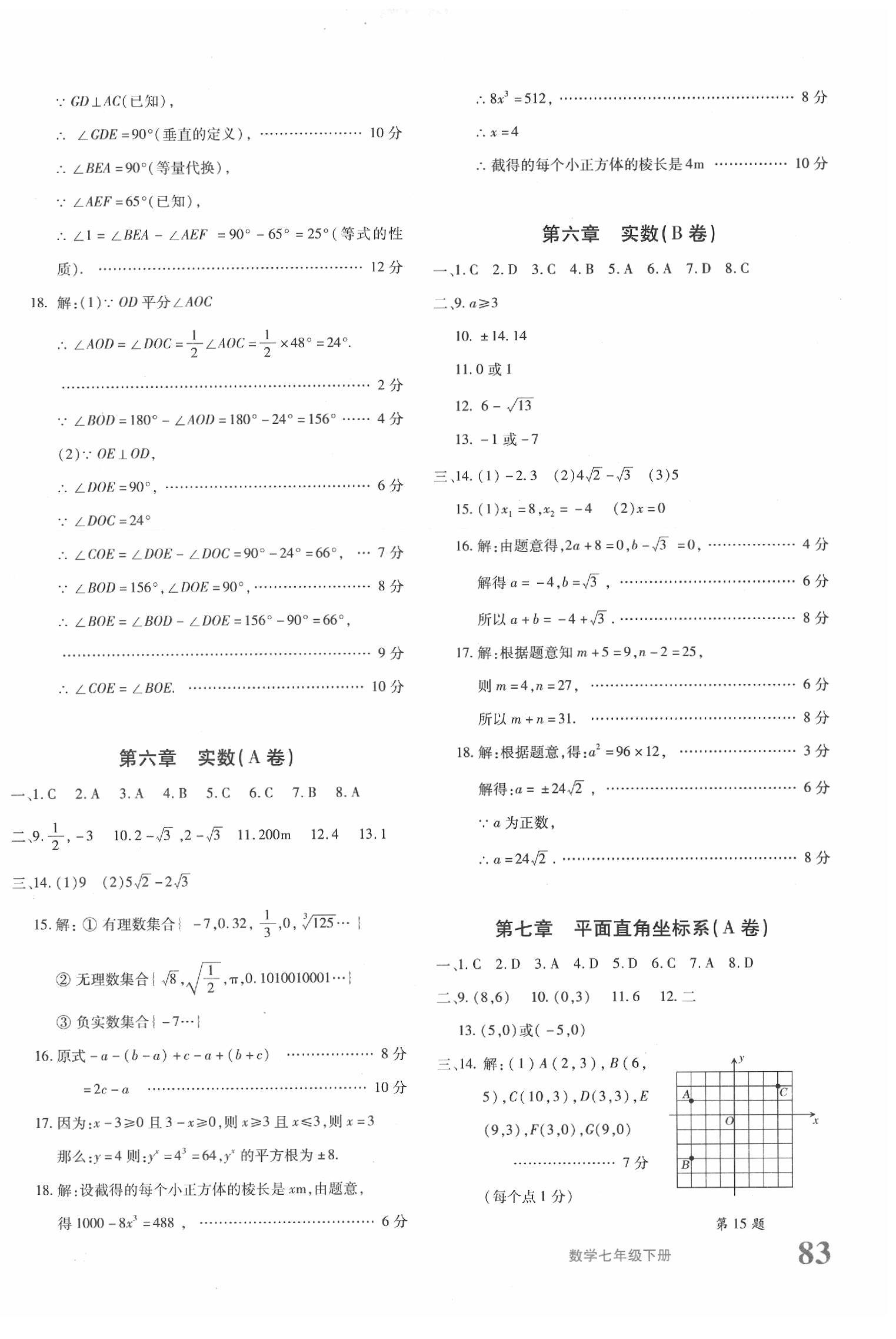 2020優(yōu)學1+1評價與測試七年級數學下冊人教版 參考答案第6頁