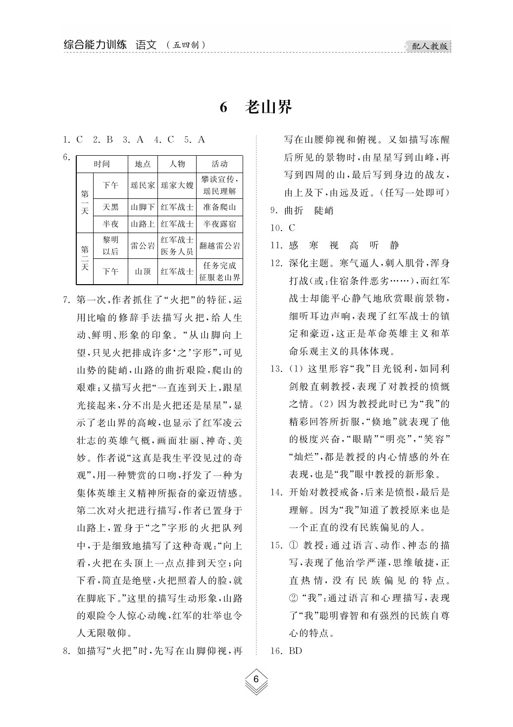 2020年综合能力训练七年级语文下册人教版五四制 第8页