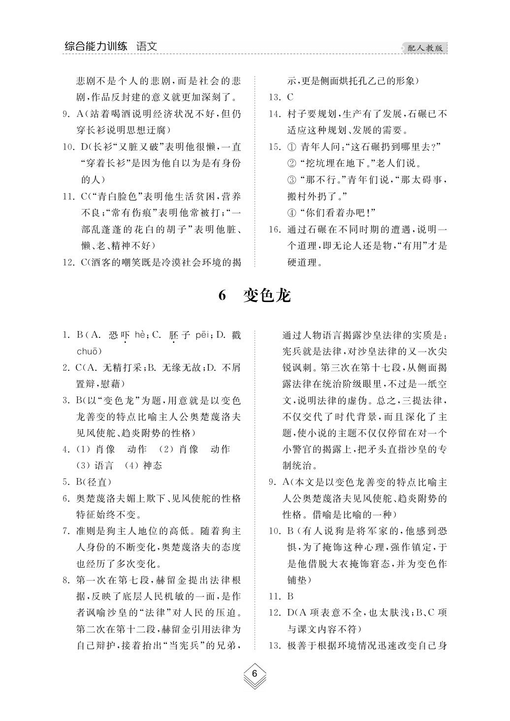 2020年綜合能力訓(xùn)練九年級(jí)語文下冊(cè)人教版 第8頁