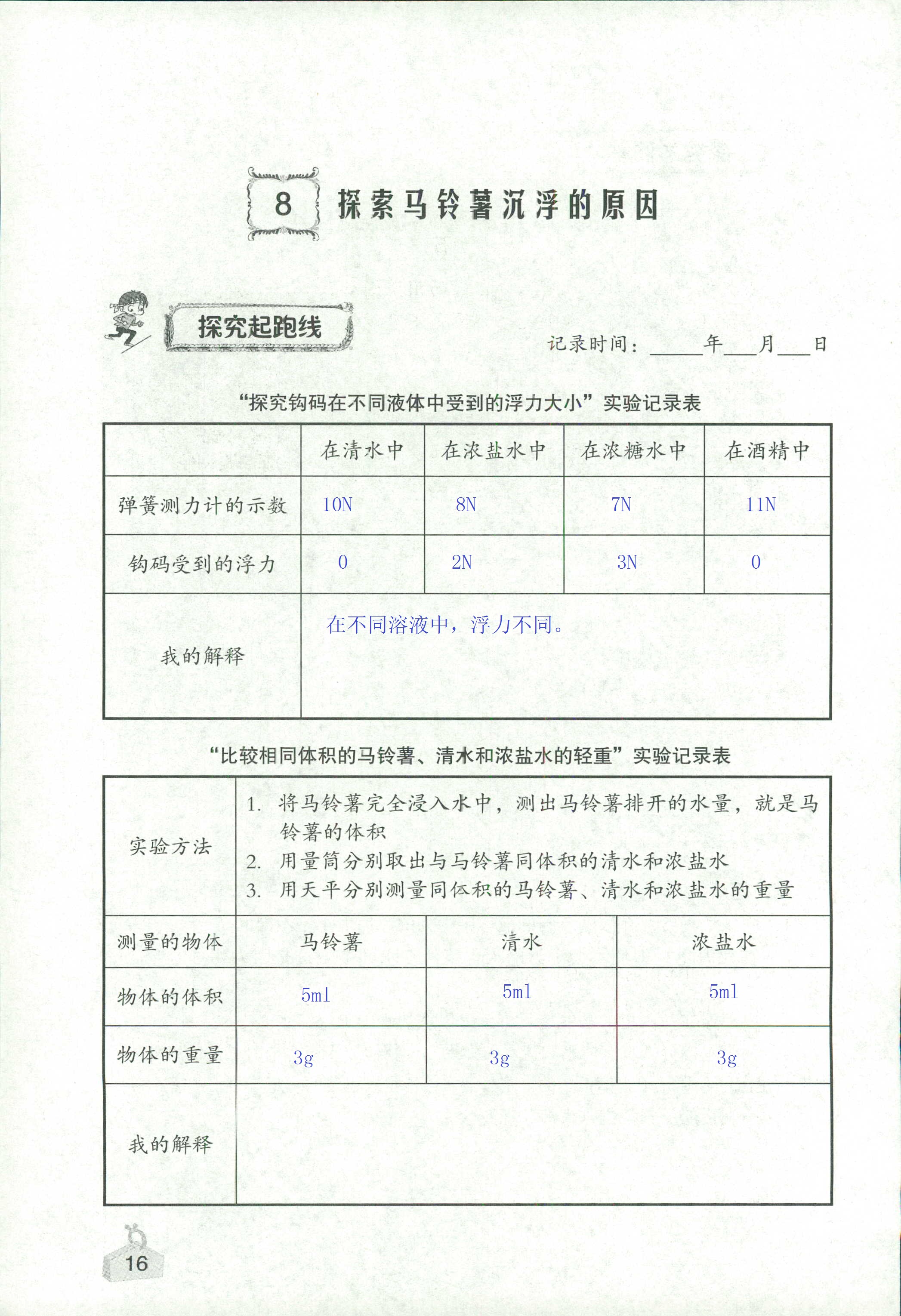 2020年知識與能力訓練五年級科學下冊教科版 第16頁