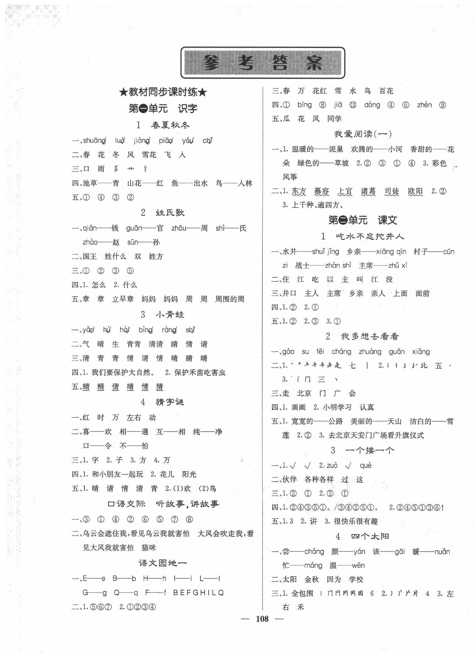 2020年梯田文化課堂內(nèi)外一年級(jí)語(yǔ)文下冊(cè)人教版 第1頁(yè)