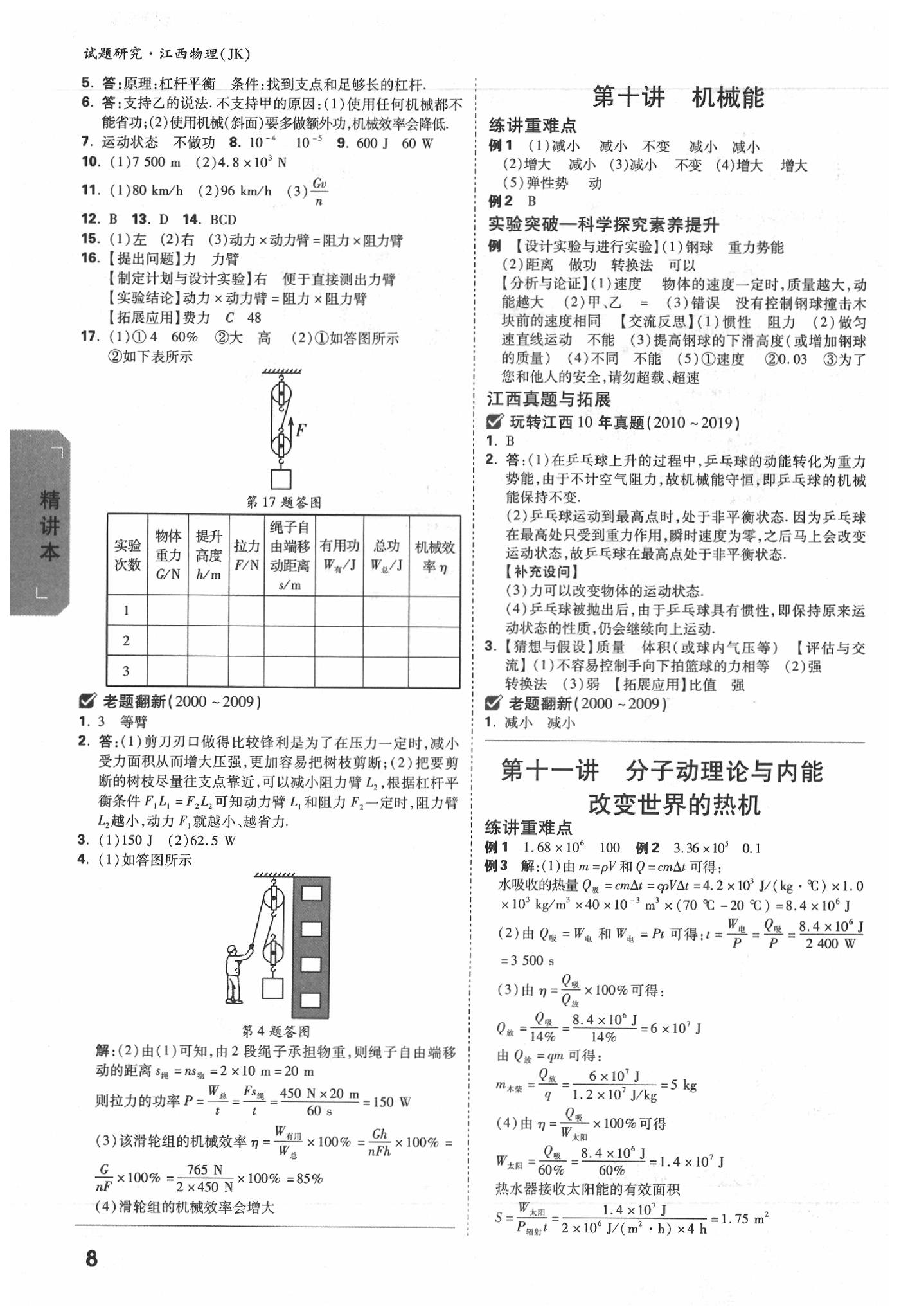 2020年萬(wàn)唯中考試題研究物理教科版江西專版 參考答案第7頁(yè)