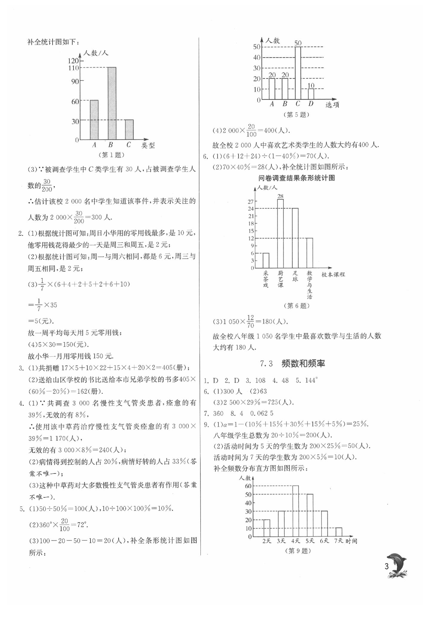 2020年實(shí)驗(yàn)班提優(yōu)訓(xùn)練八年級(jí)數(shù)學(xué)下冊(cè)蘇科版 參考答案第3頁