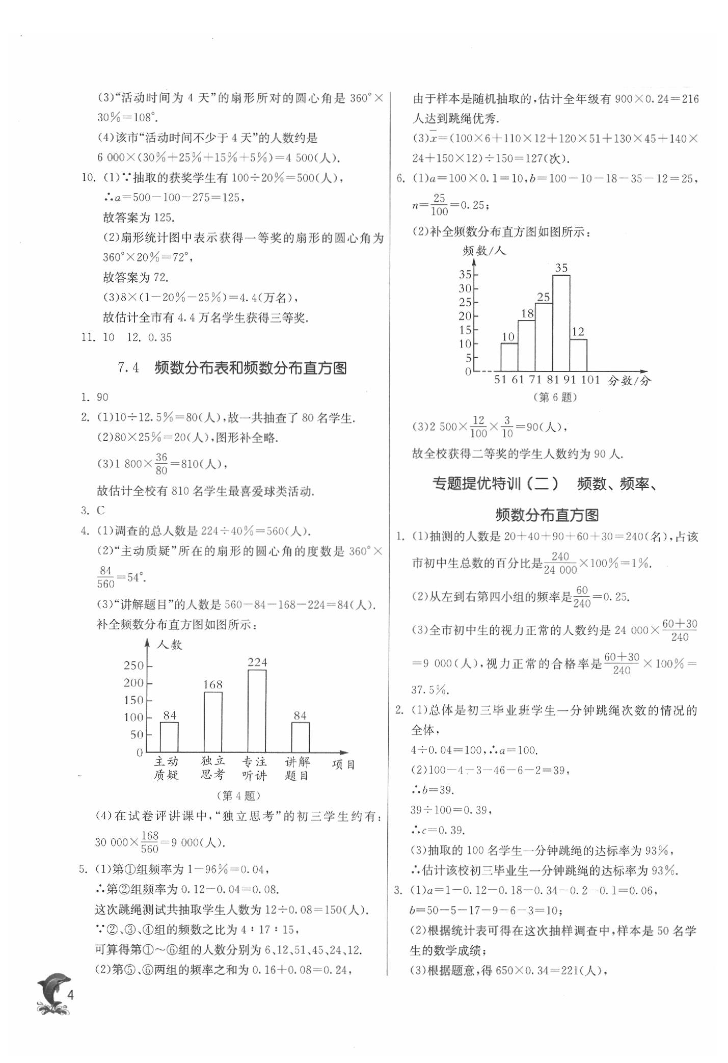 2020年实验班提优训练八年级数学下册苏科版 参考答案第4页