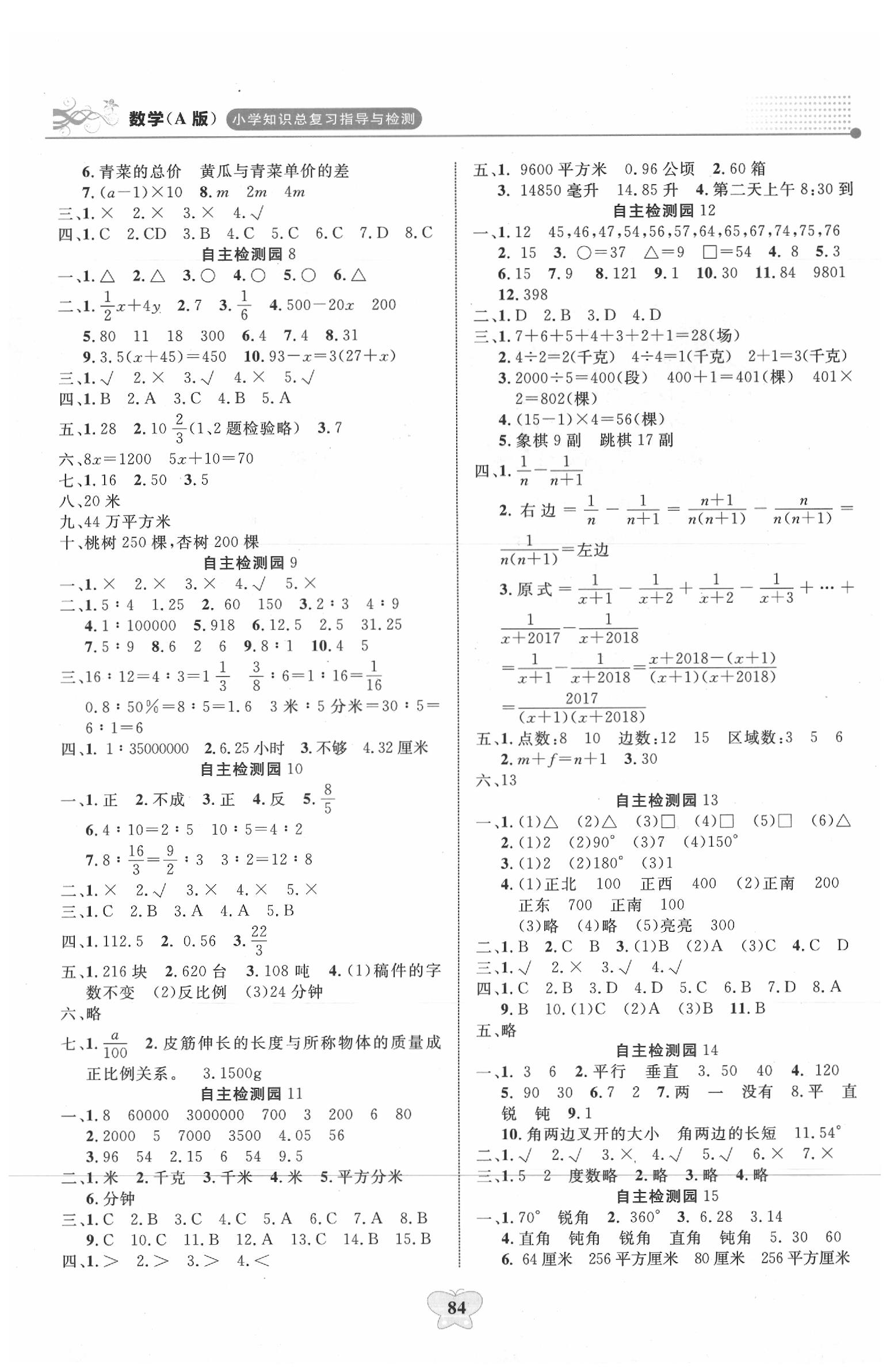 2020年小學知識總復習指導與檢測數學A下冊通用版 第2頁