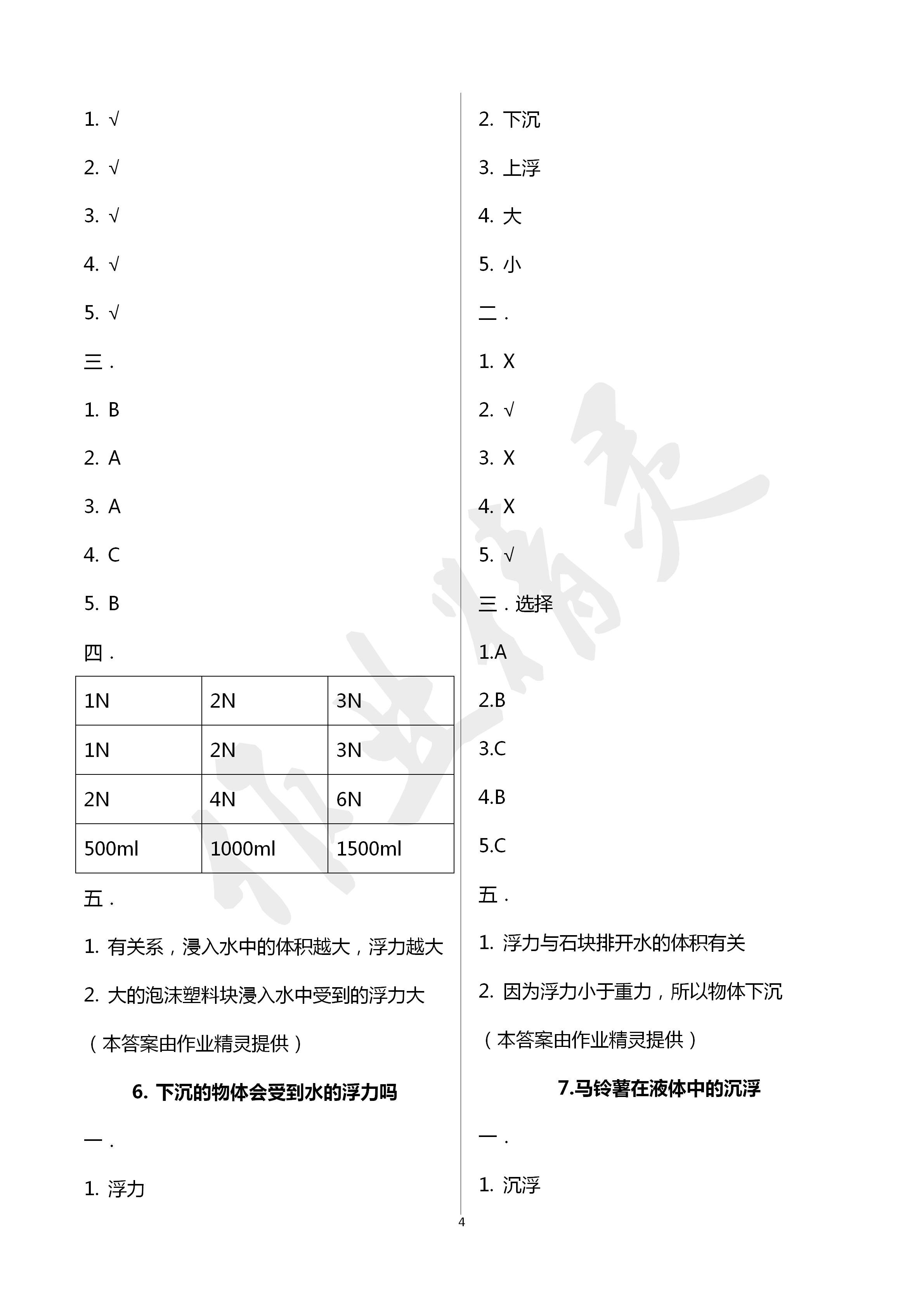 2020年云南省标准教辅同步指导训练与检测五年级科学下册教科版 第4页