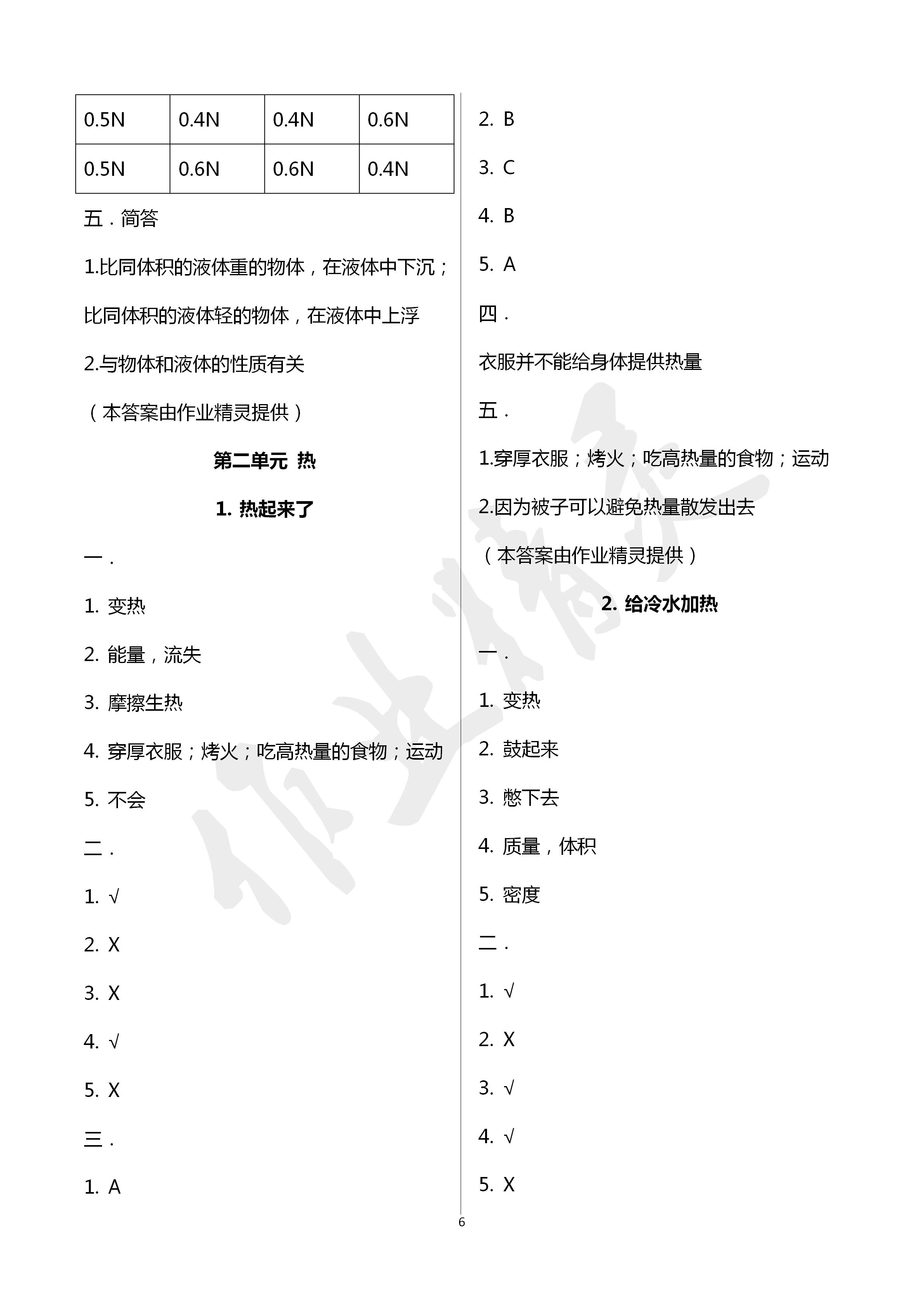 2020年云南省标准教辅同步指导训练与检测五年级科学下册教科版 第6页