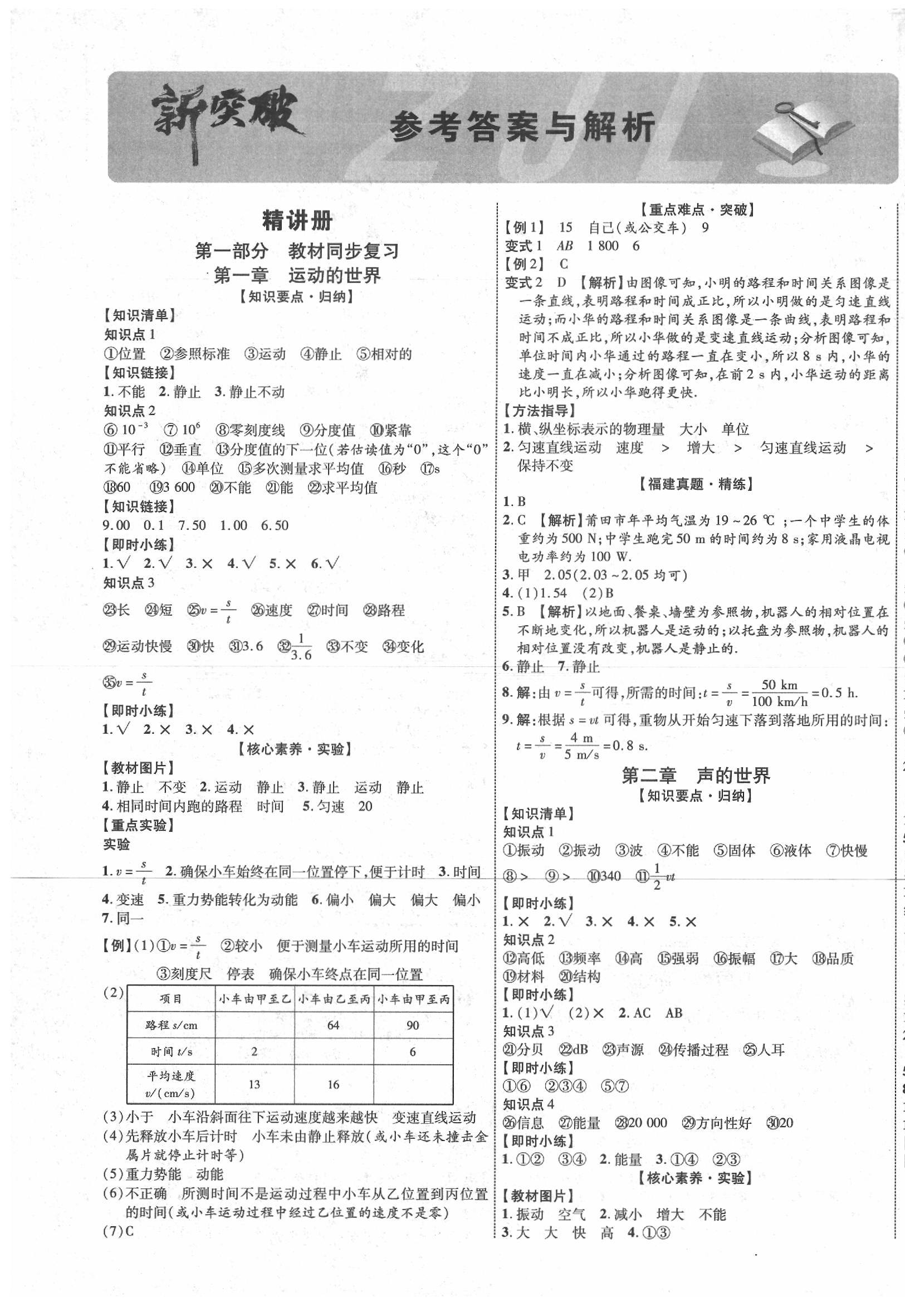 2020年中教联中考新突破物理福建专版 第1页