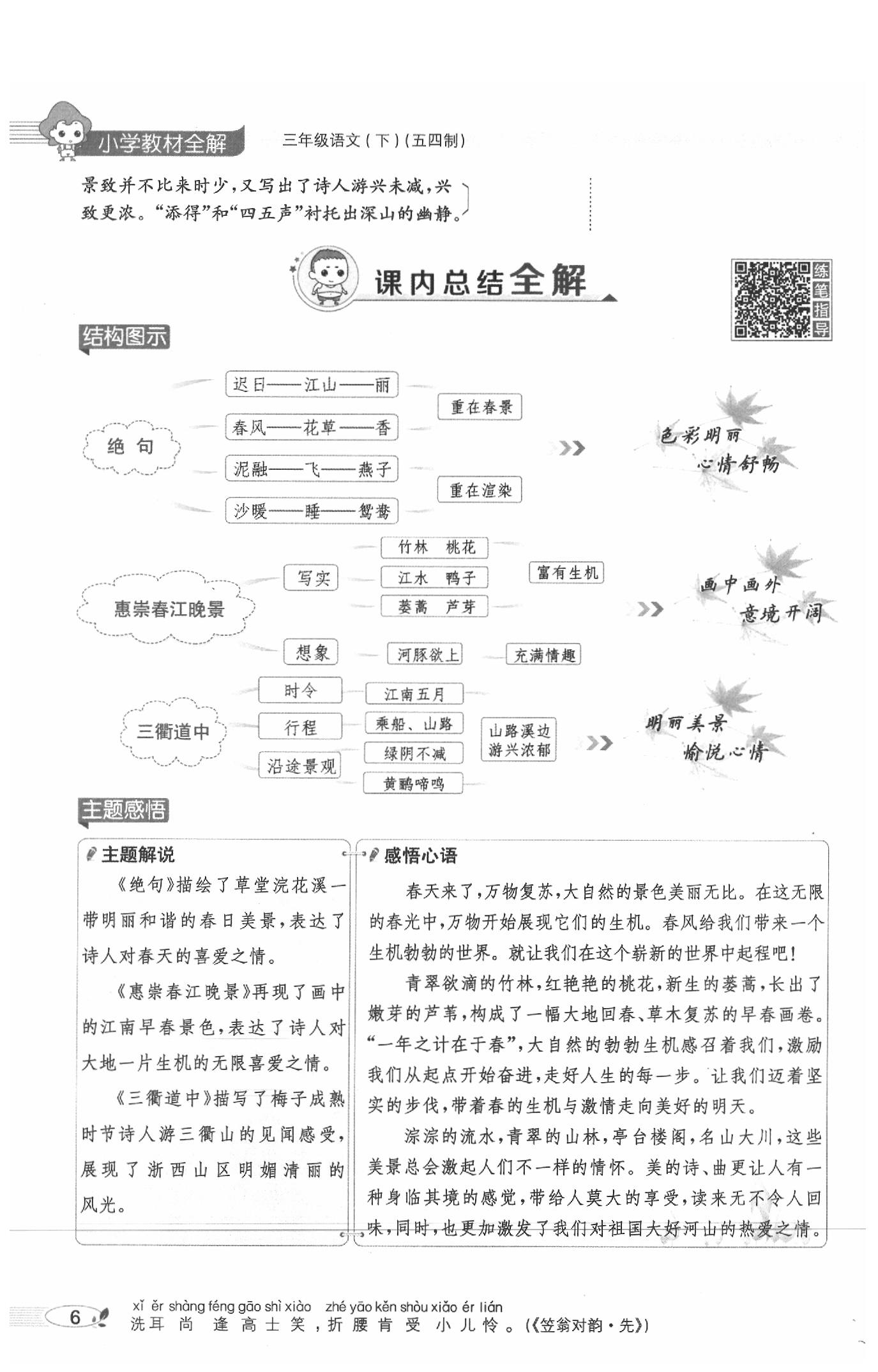 2020年教材課本三年級語文下冊人教版五四制 參考答案第6頁