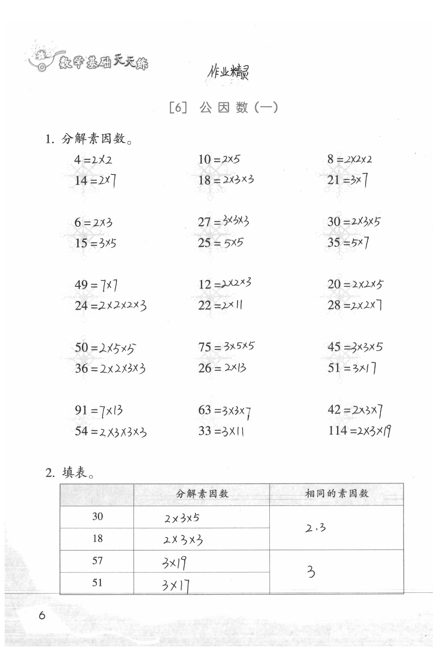 2020年基礎(chǔ)天天練五年級(jí)數(shù)學(xué)下冊(cè)浙教版 參考答案第6頁(yè)