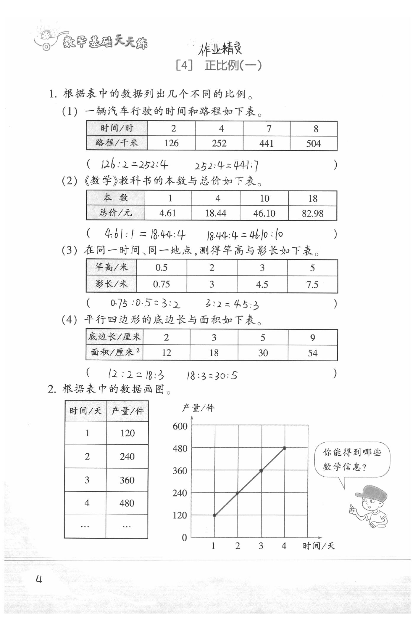 2020年基础天天练六年级数学下册浙教版&nbsp;参考答案第6页
