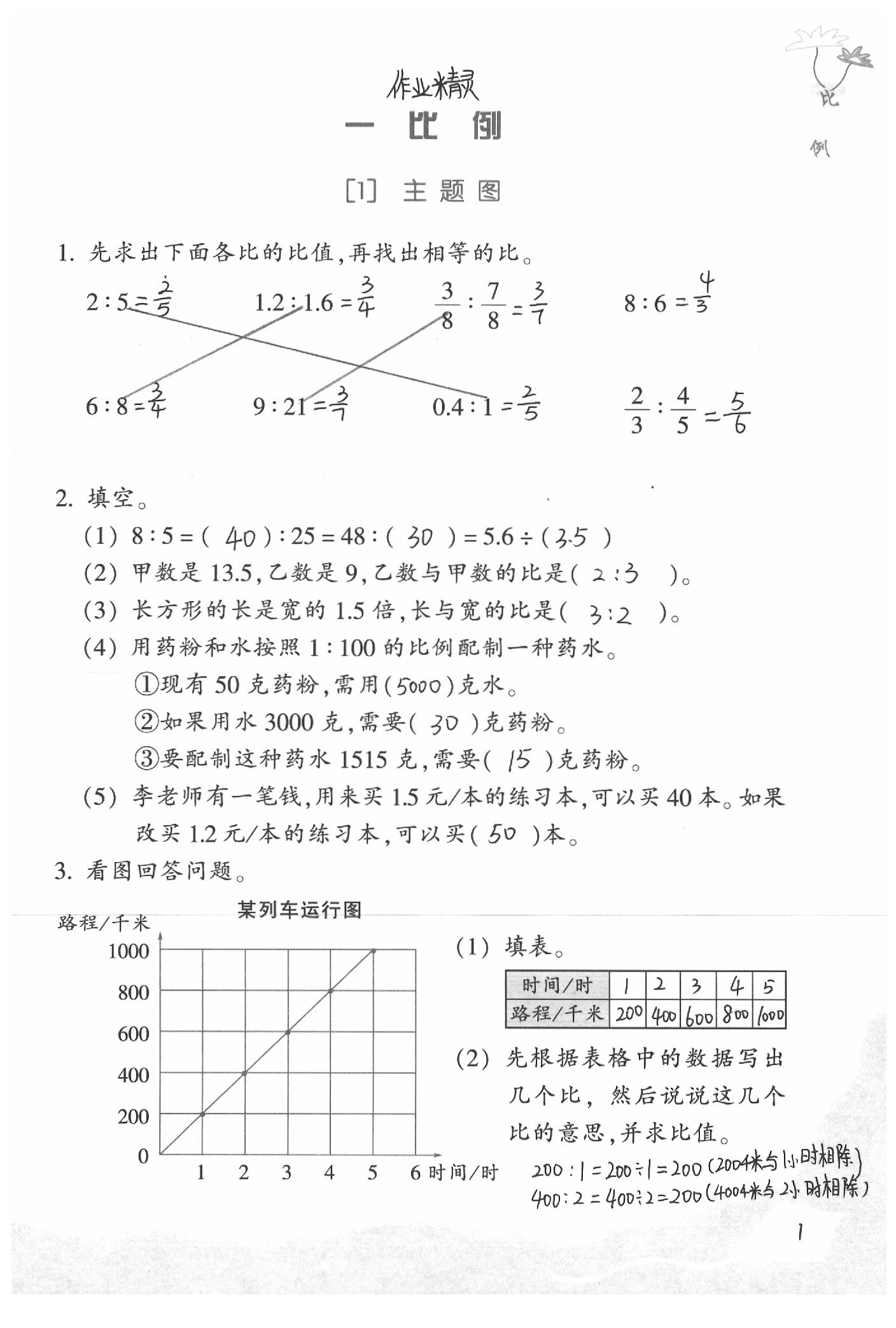 2020年基础天天练六年级数学下册浙教版&nbsp;参考答案第3页
