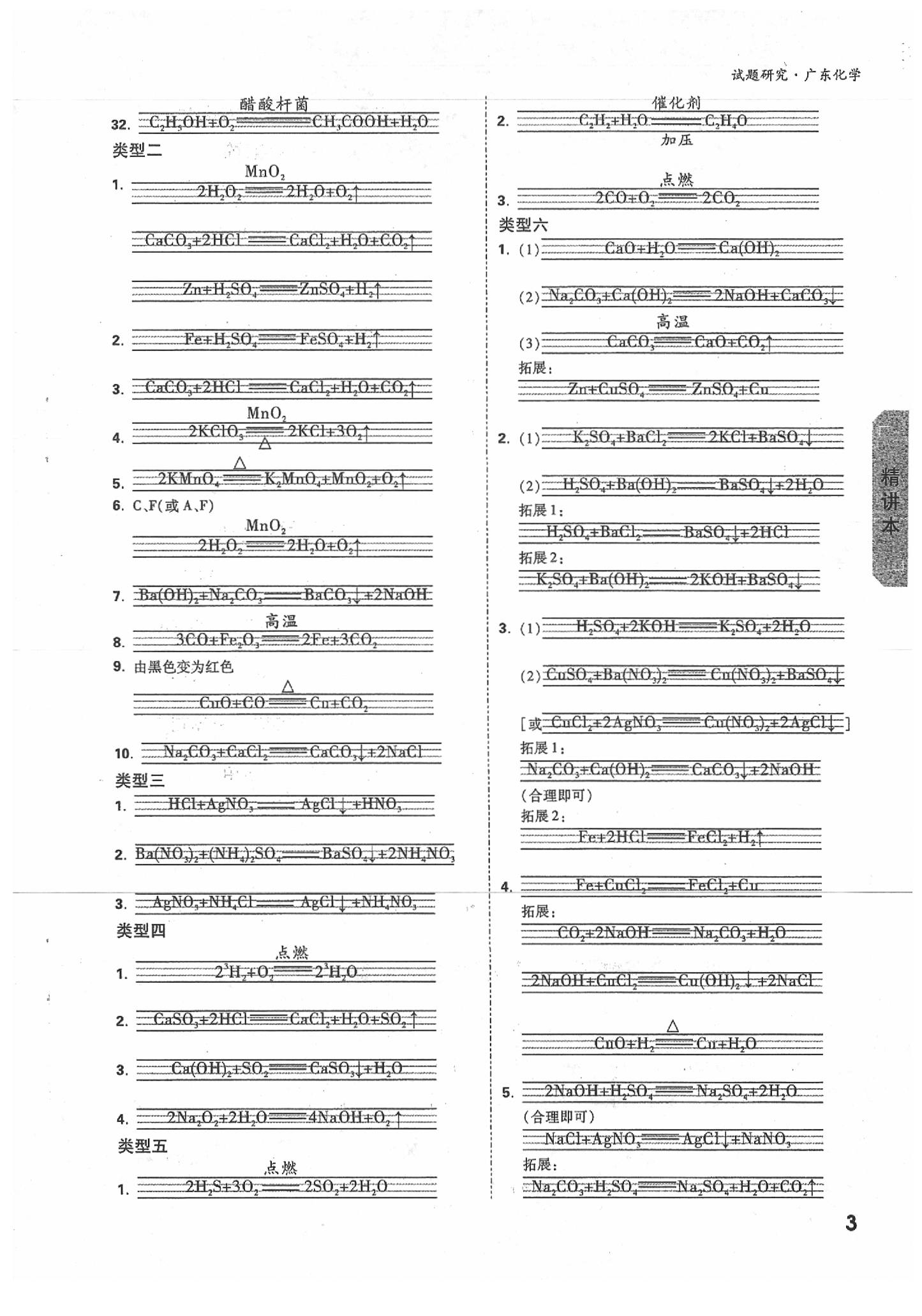 2020年万唯中考试题研究化学广东专用 参考答案第3页