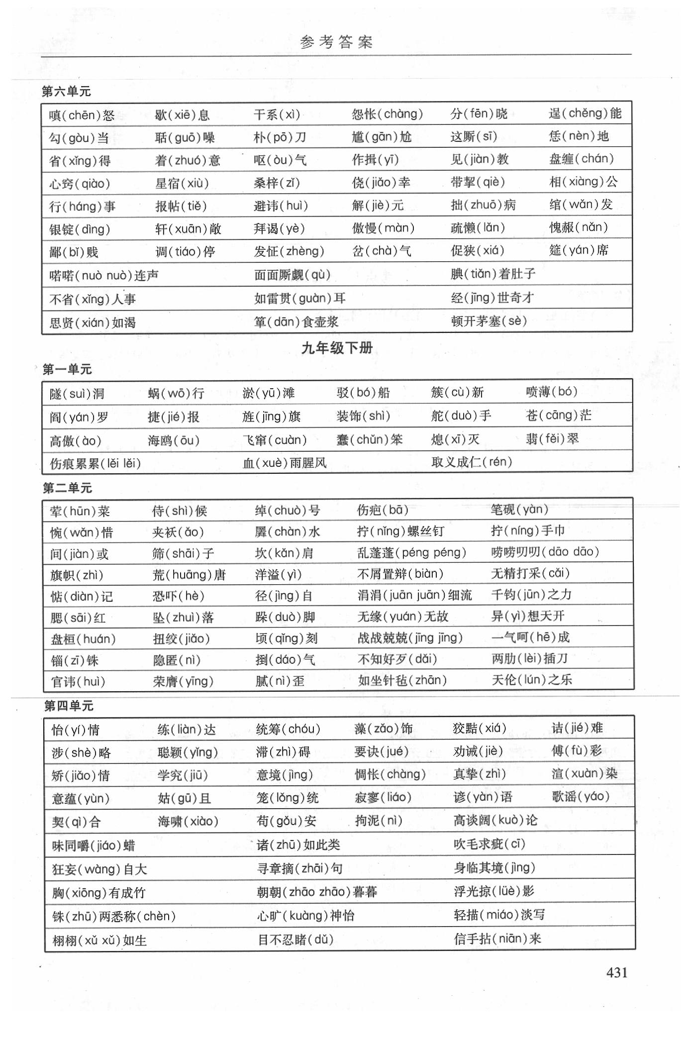 2020年廣州市中考語文備考訓(xùn)練精選 參考答案第7頁