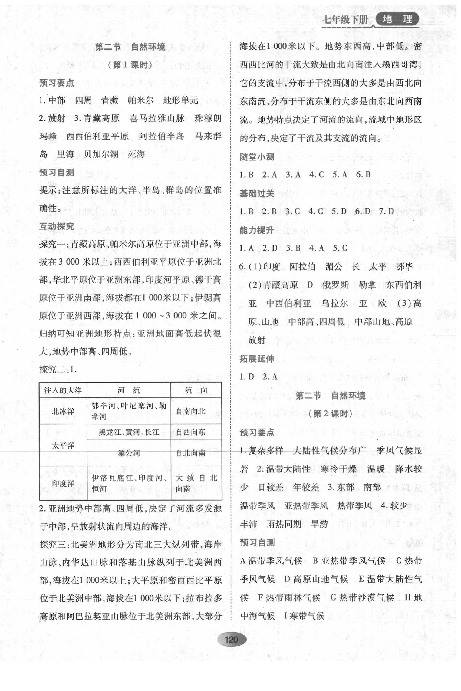 2020年資源與評價七年級地理下冊人教版大慶專版 第2頁