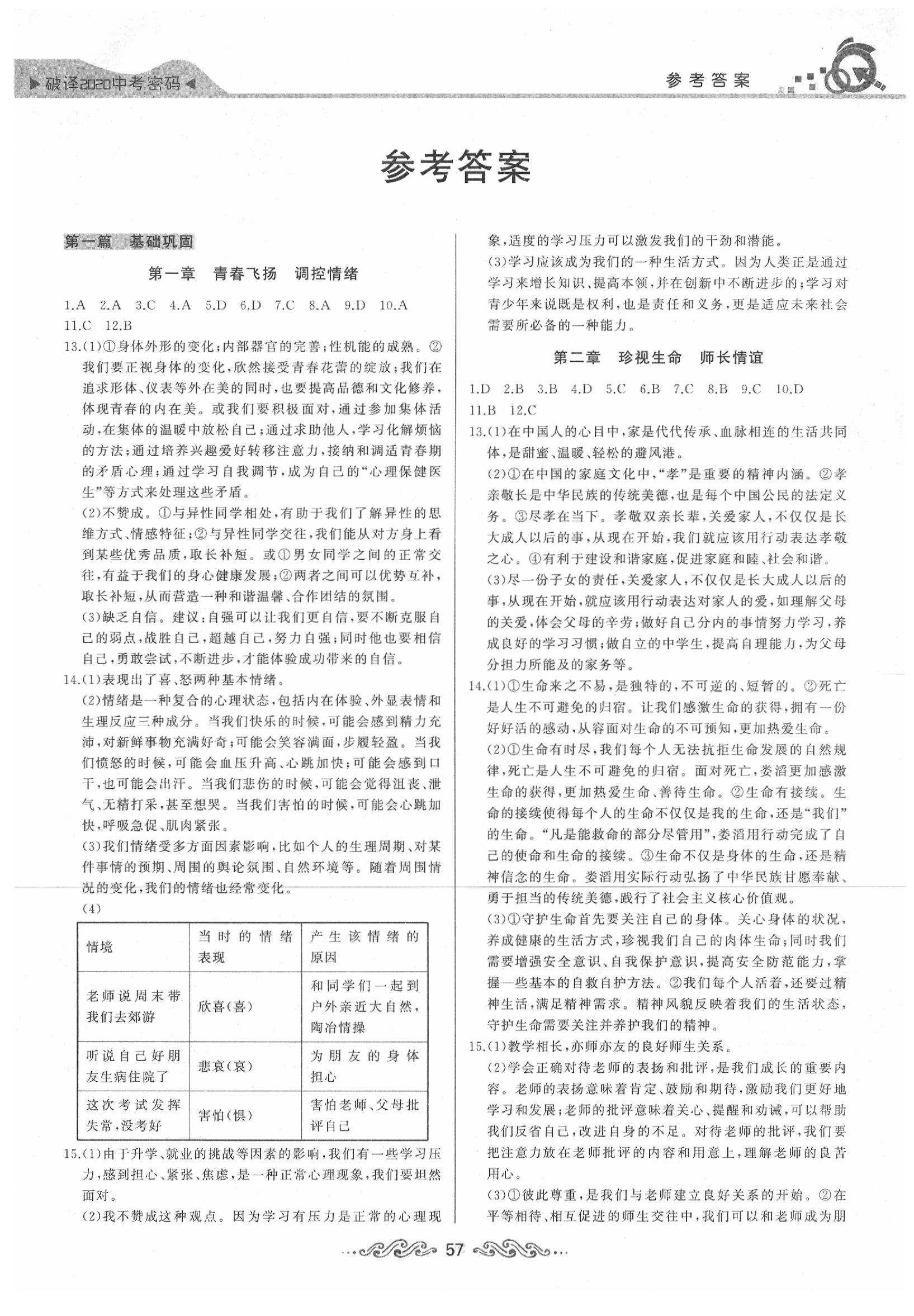 2020年江漢新中考道德與法治 第1頁