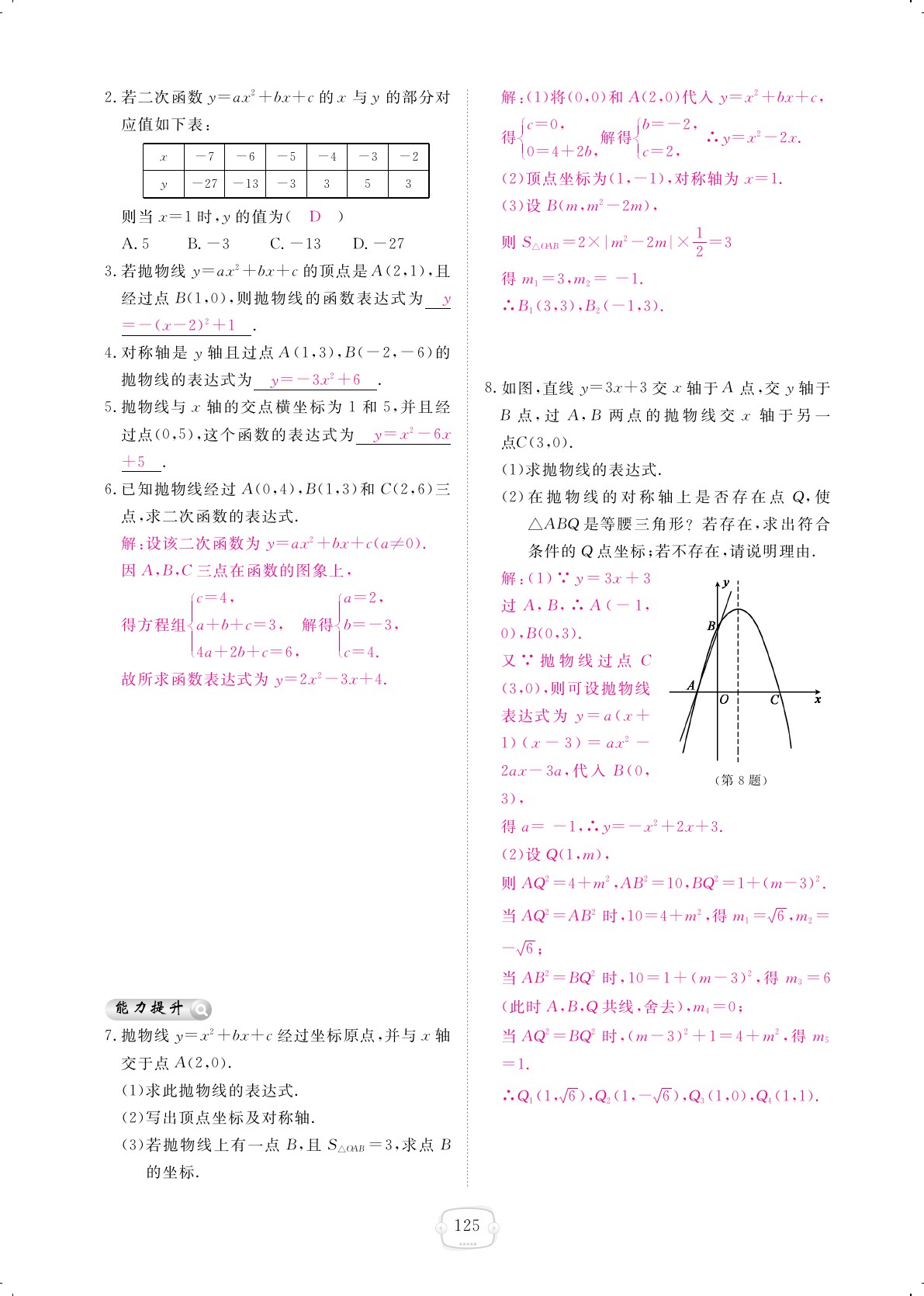 2019年領(lǐng)航新課標(biāo)練習(xí)冊(cè)九年級(jí)數(shù)學(xué)全一冊(cè)北師大版 第125頁(yè)