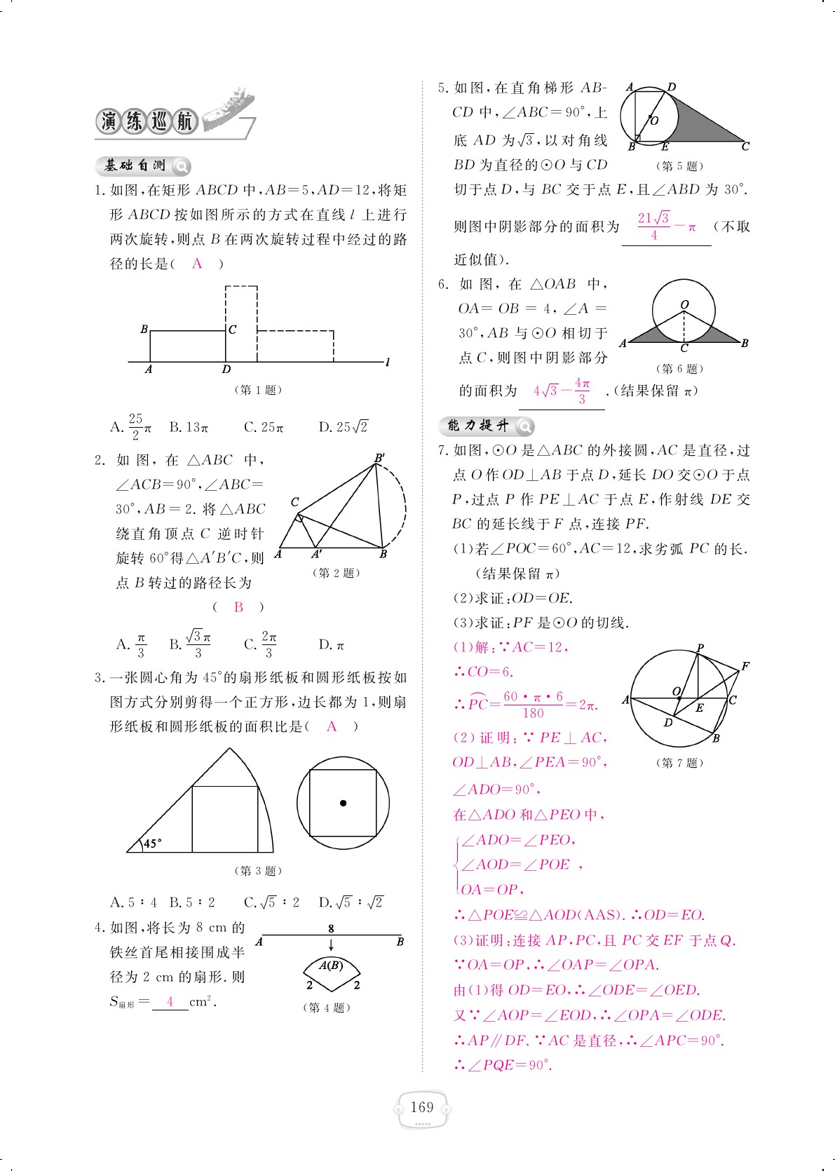 2019年領(lǐng)航新課標(biāo)練習(xí)冊九年級數(shù)學(xué)全一冊北師大版 第169頁