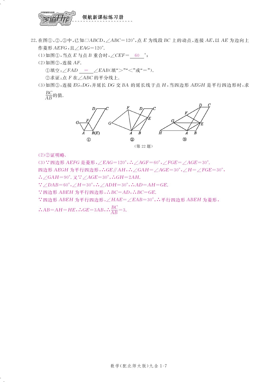 2019年領(lǐng)航新課標(biāo)練習(xí)冊(cè)九年級(jí)數(shù)學(xué)全一冊(cè)北師大版 第177頁(yè)