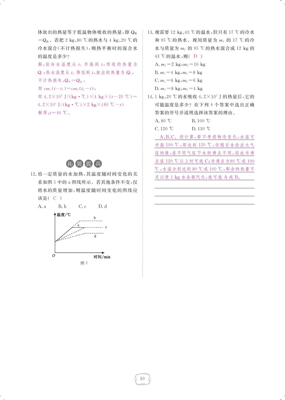 2019年領(lǐng)航新課標(biāo)練習(xí)冊九年級物理全一冊人教版 第10頁