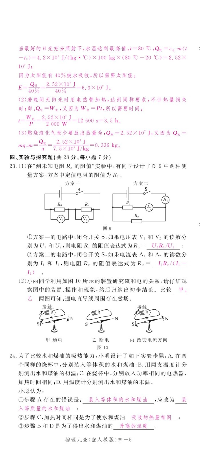 2019年領(lǐng)航新課標(biāo)練習(xí)冊(cè)九年級(jí)物理全一冊(cè)人教版 第202頁