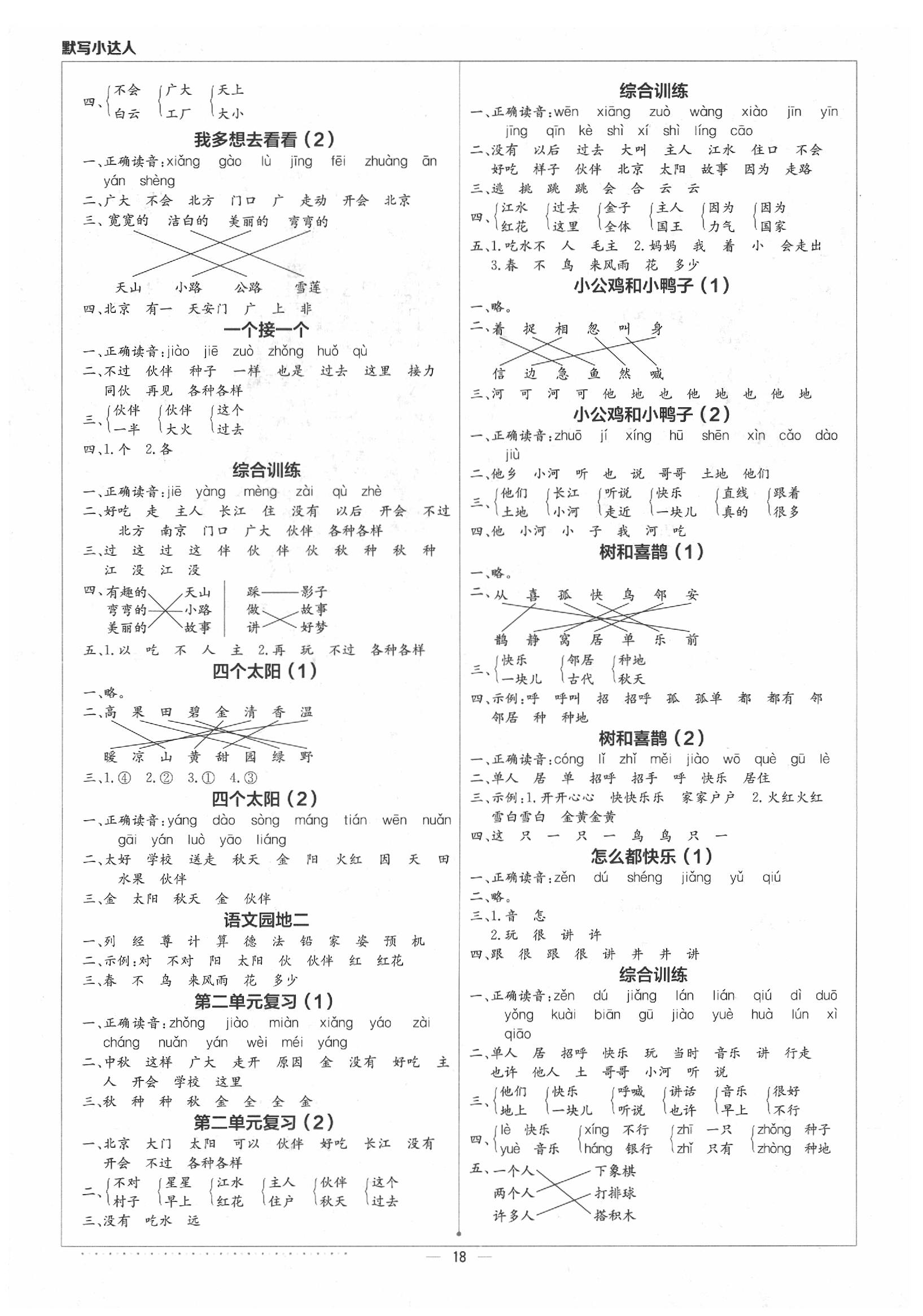 2020年默寫(xiě)小達(dá)人一年級(jí)語(yǔ)文下冊(cè)人教版 第2頁(yè)