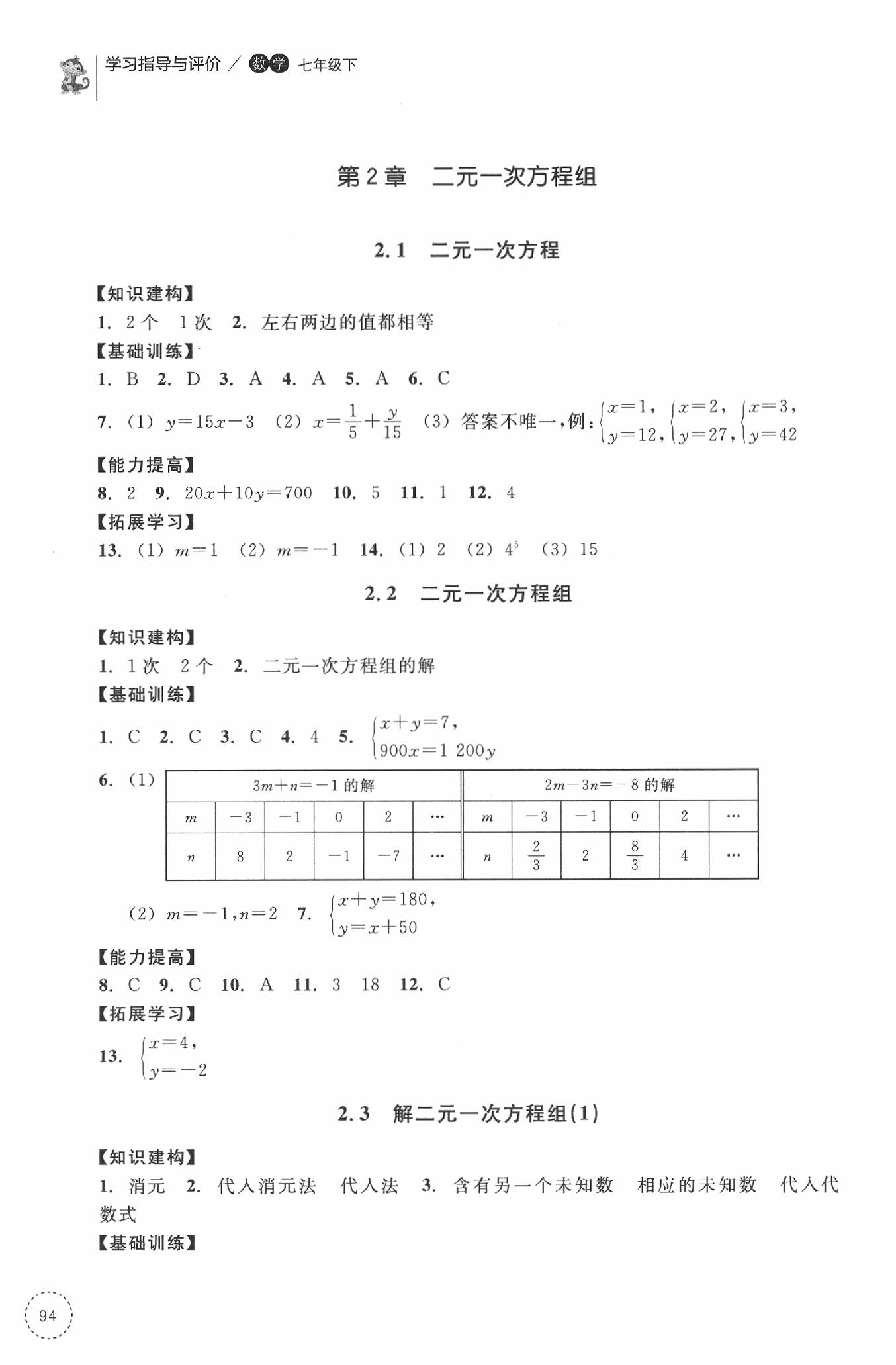 2020學(xué)習(xí)指導(dǎo)與評價同步集訓(xùn)七年級數(shù)學(xué)下冊 第4頁