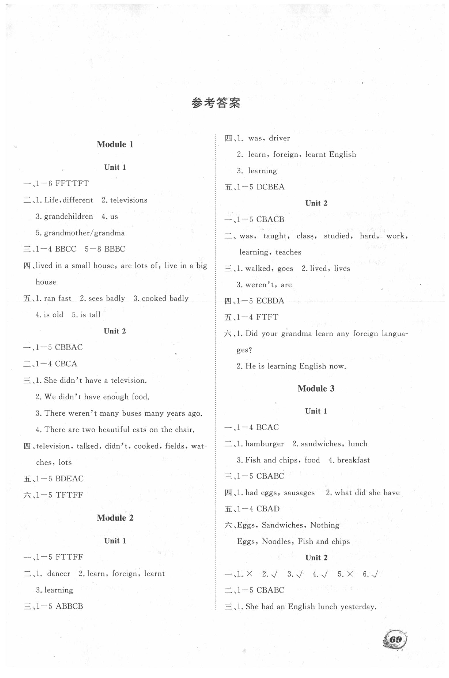 2020年學(xué)案五年級英語下冊外研版三起大連理工大學(xué)出版社 第1頁