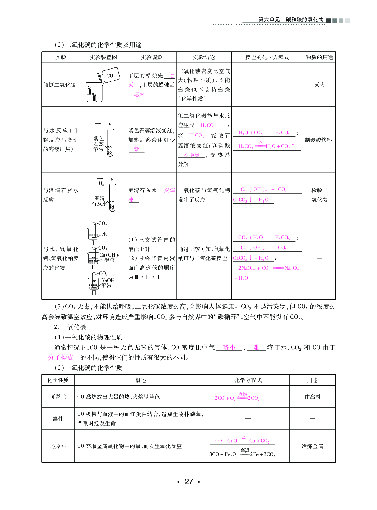 2020年中考新评价化学 参考答案第27页