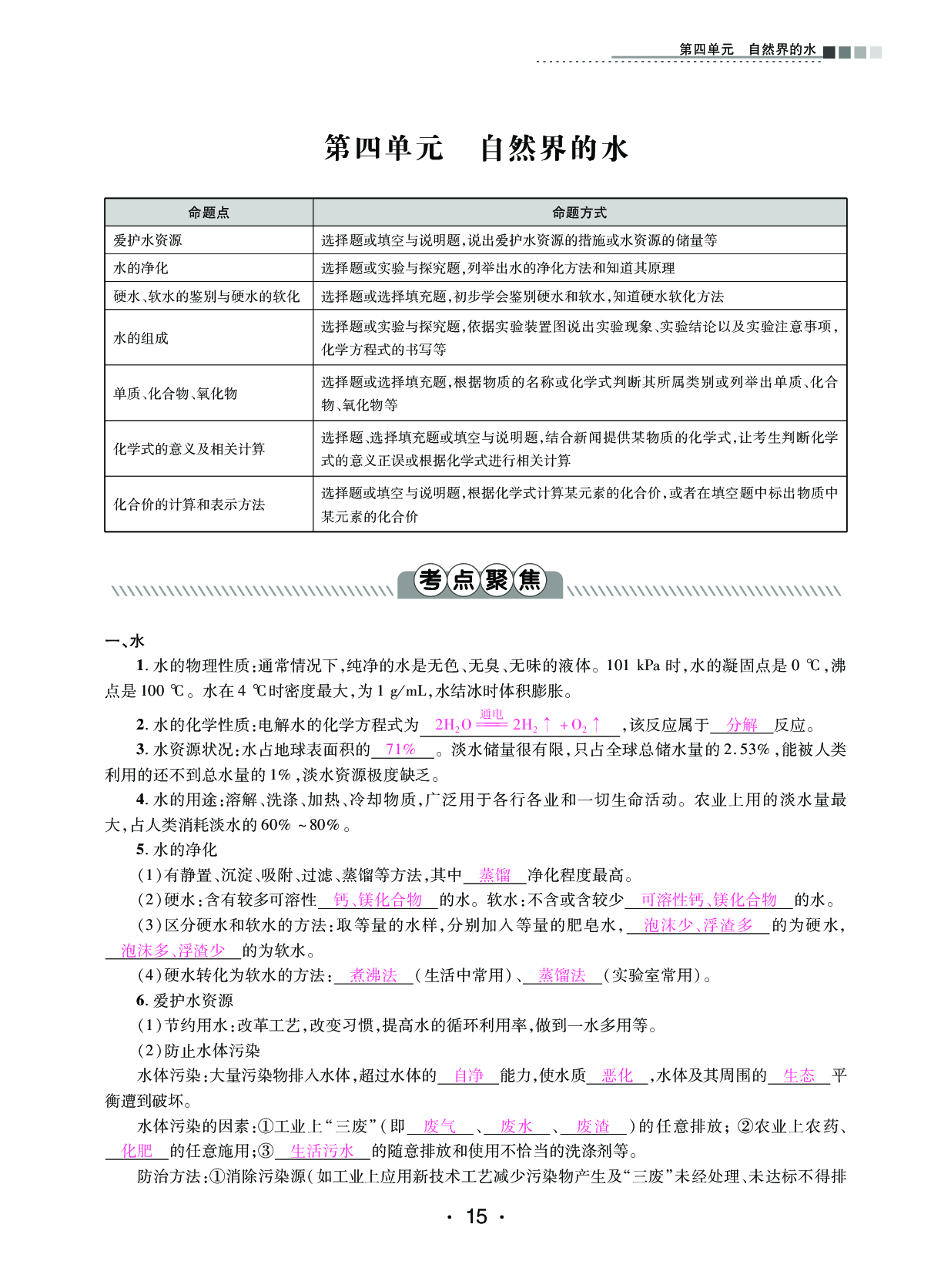 2020年中考新評價化學(xué) 參考答案第15頁