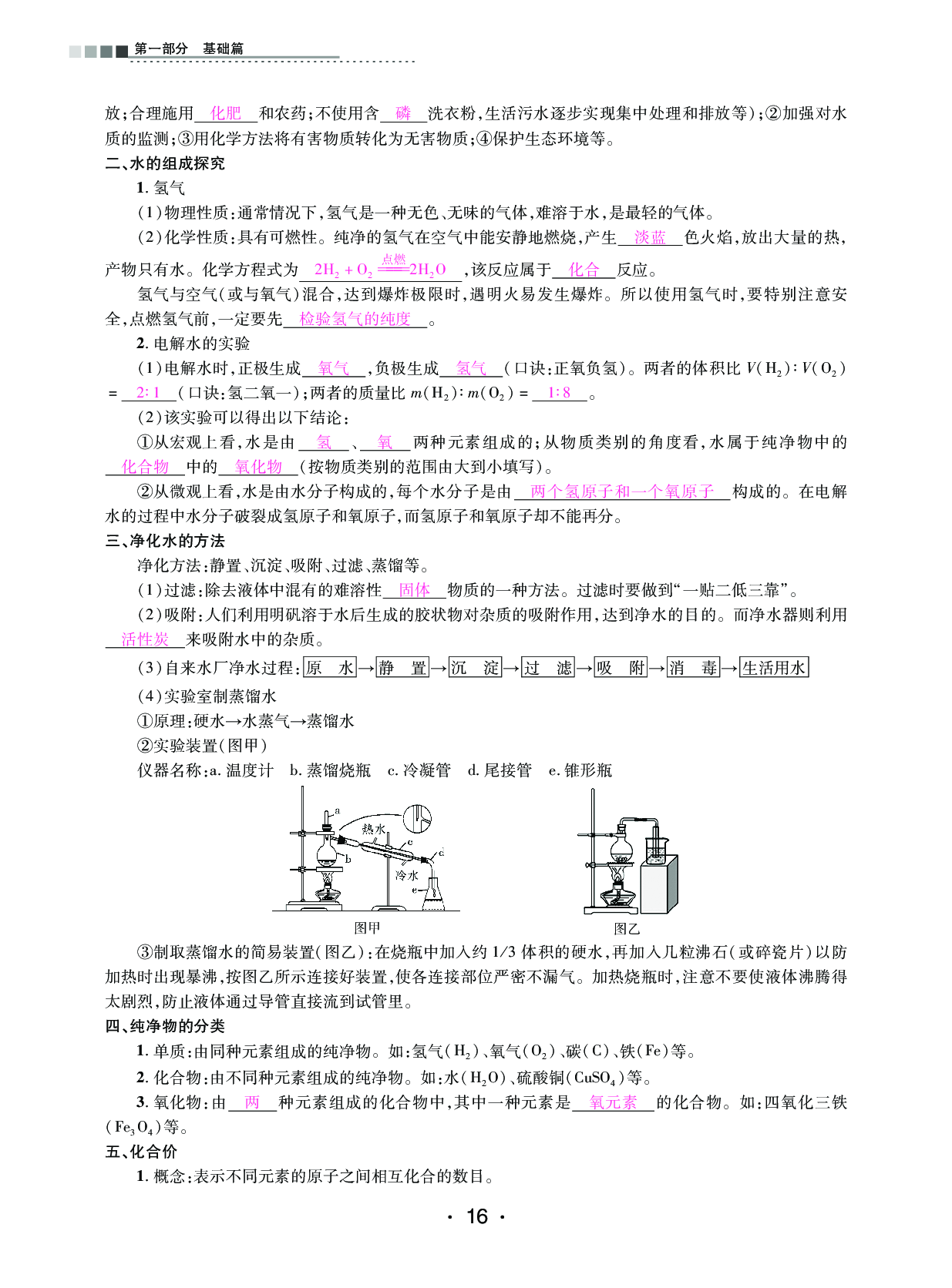 2020年中考新评价化学 参考答案第16页