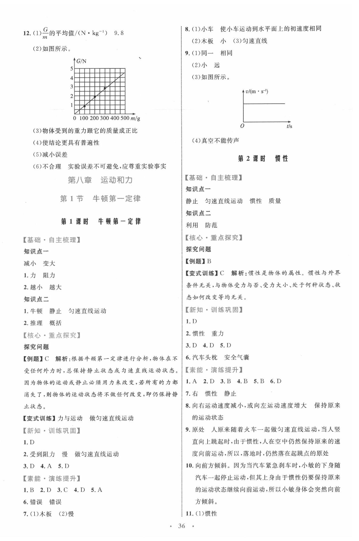 2020年初中同步学习目标与检测八年级物理下册人教版 第4页