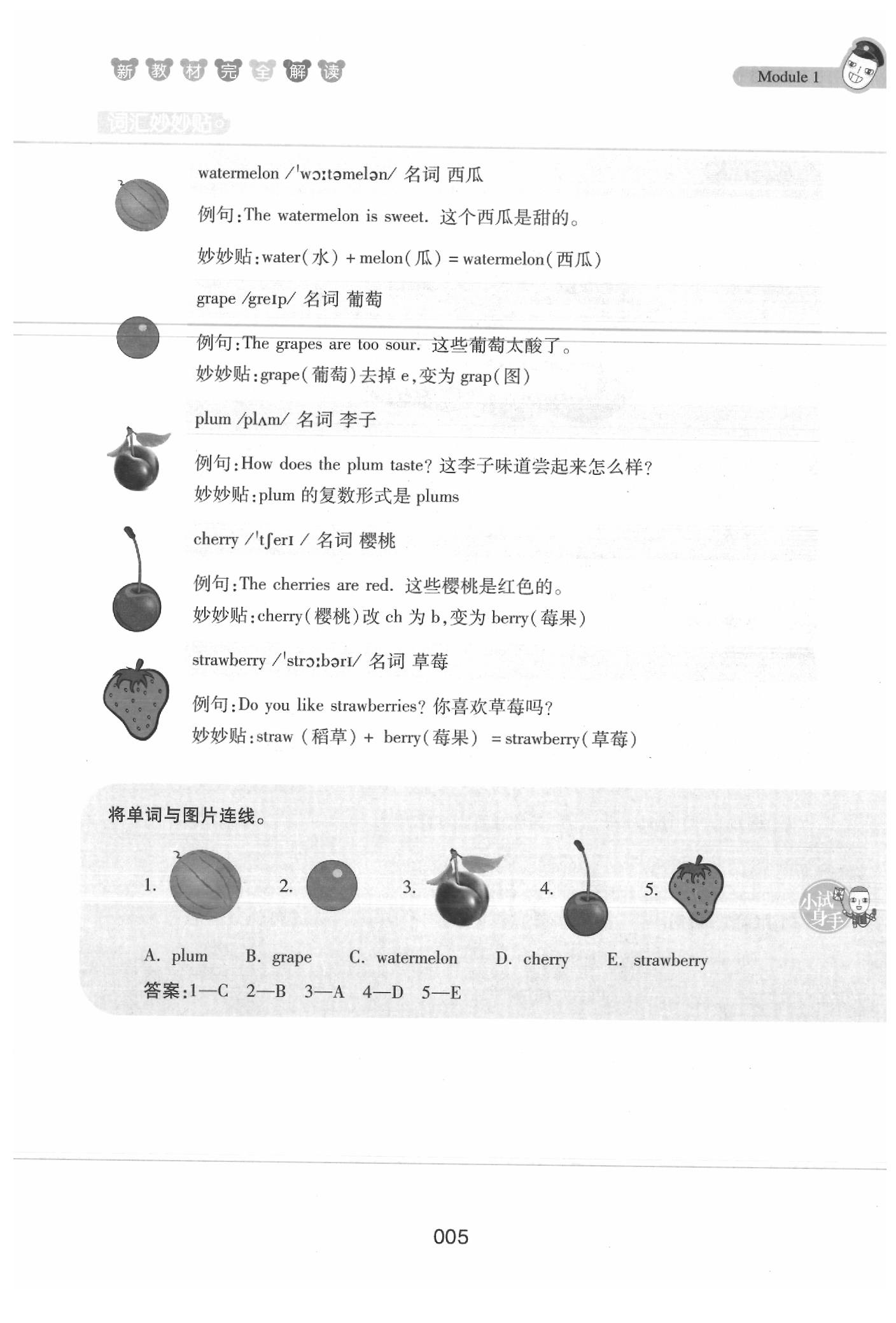 2020年鐘書金牌新教材完全解讀四年級英語下冊牛津版 參考答案第5頁