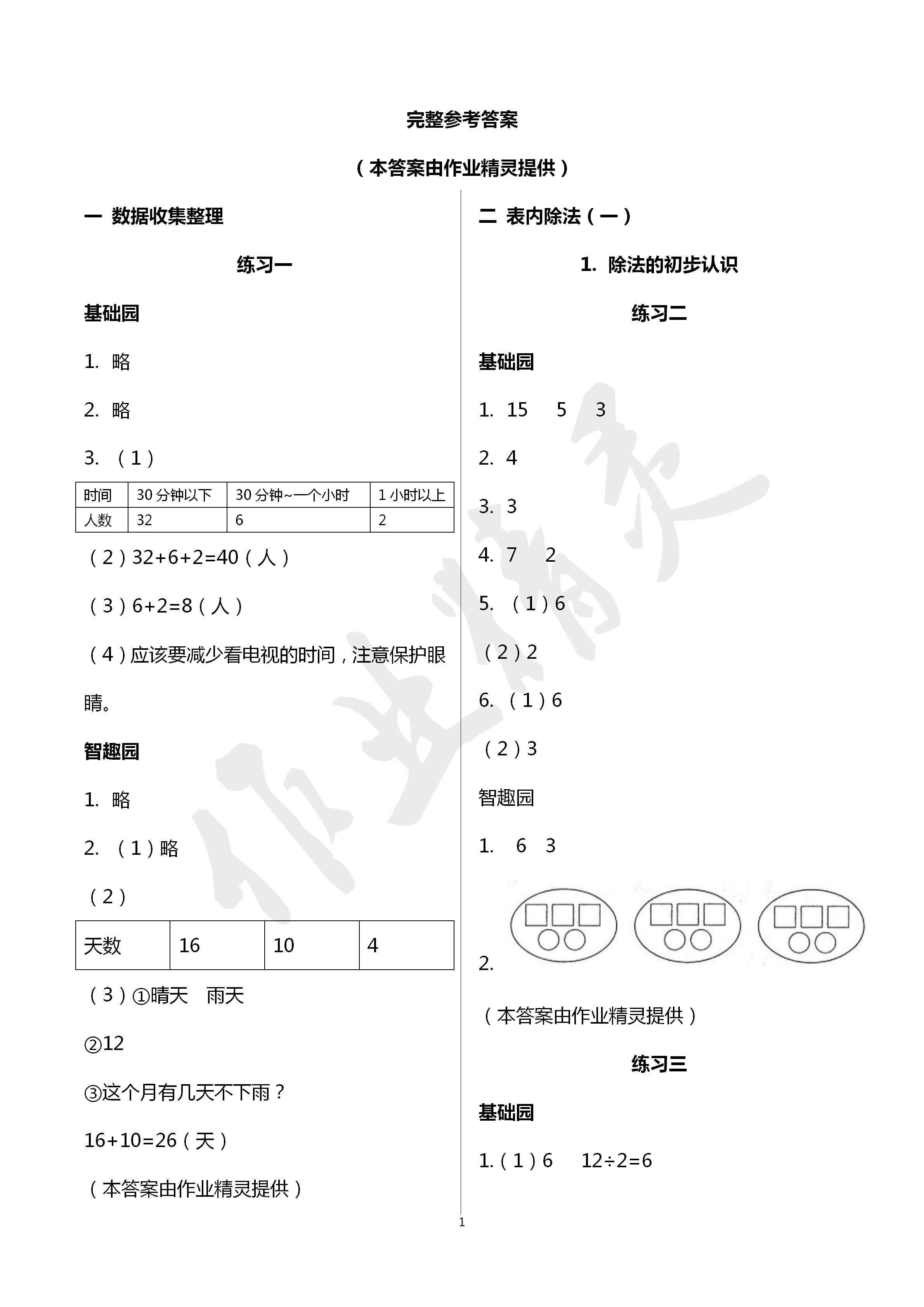 2020年自主學(xué)習(xí)指導(dǎo)課程二年級數(shù)學(xué)下冊人教版 第1頁