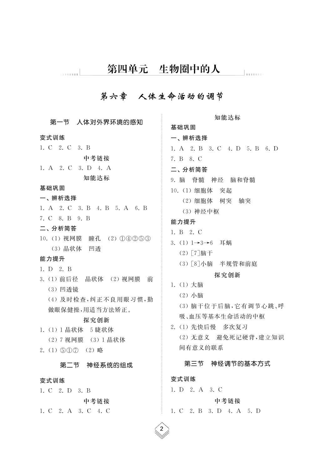 2020年綜合能力訓(xùn)練七年級(jí)生物下冊(cè)魯科版五四制 第2頁