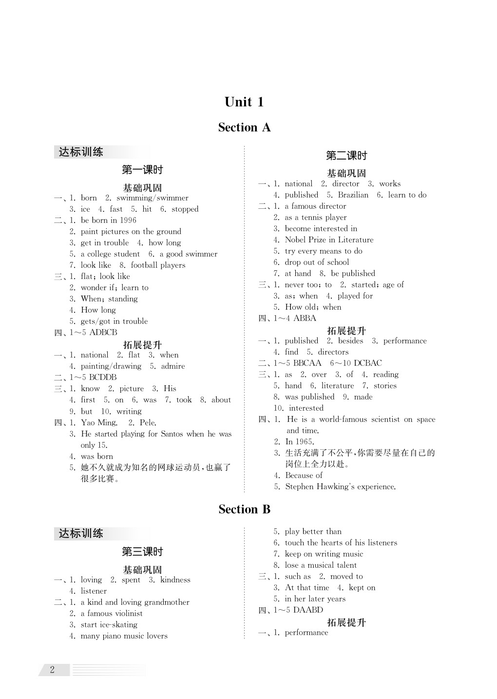 2020年綜合能力訓(xùn)練八年級英語下冊魯教版六三制 第2頁