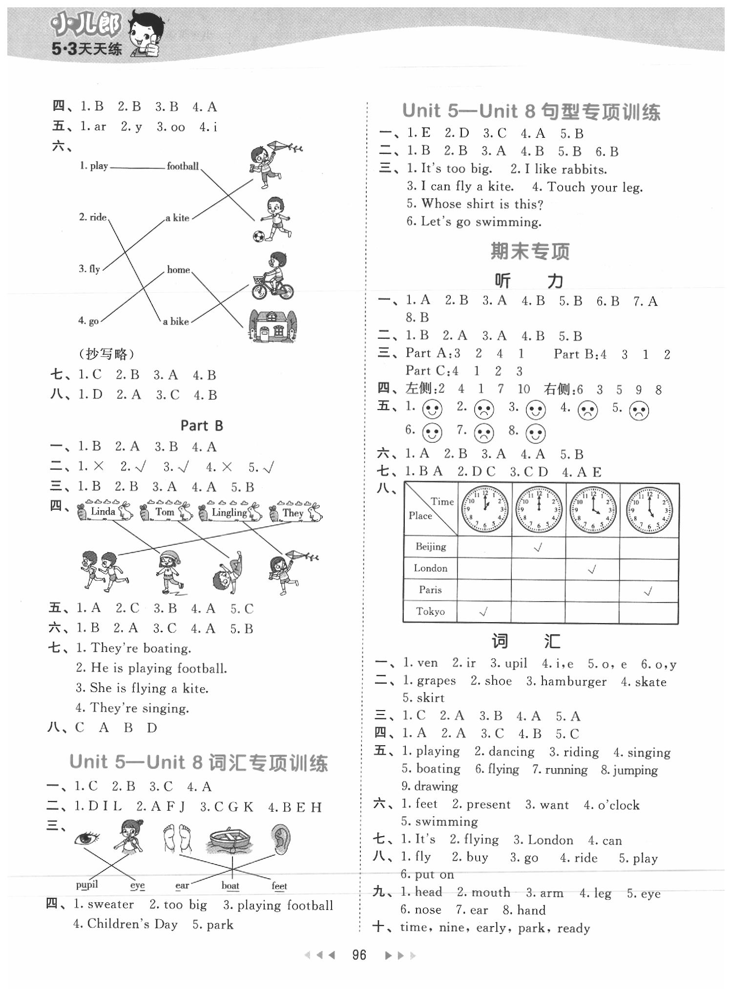 2020年53天天練三年級(jí)英語(yǔ)下冊(cè)閩教版 參考答案第4頁(yè)