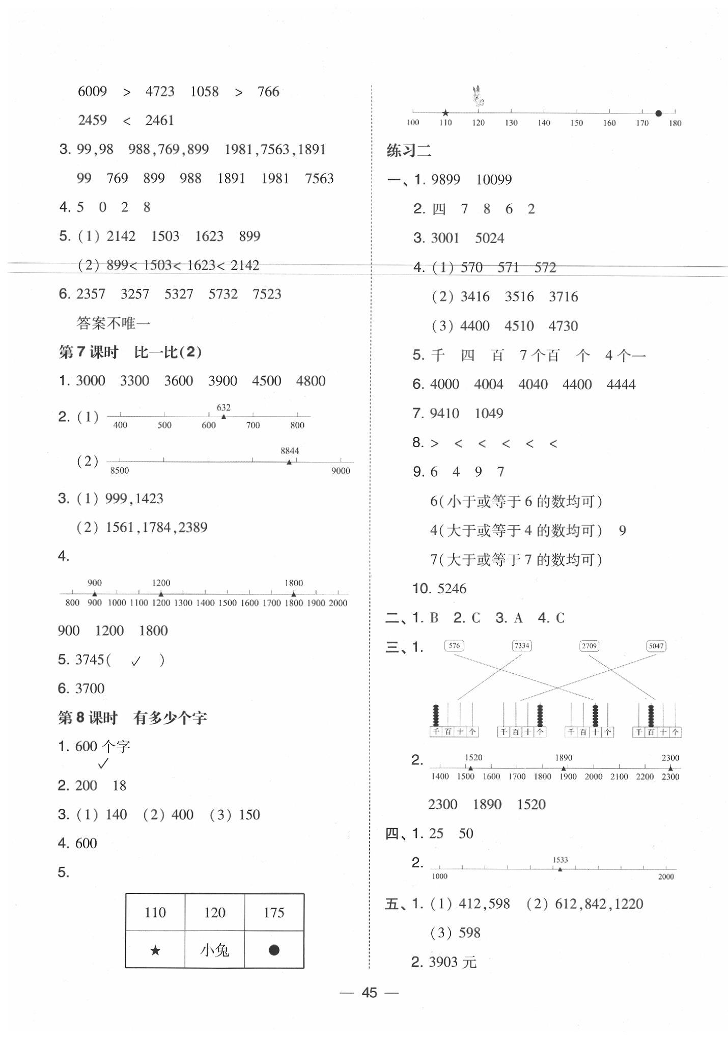 2020年北大綠卡課時同步訓練二年級數學下冊北師大版 第5頁