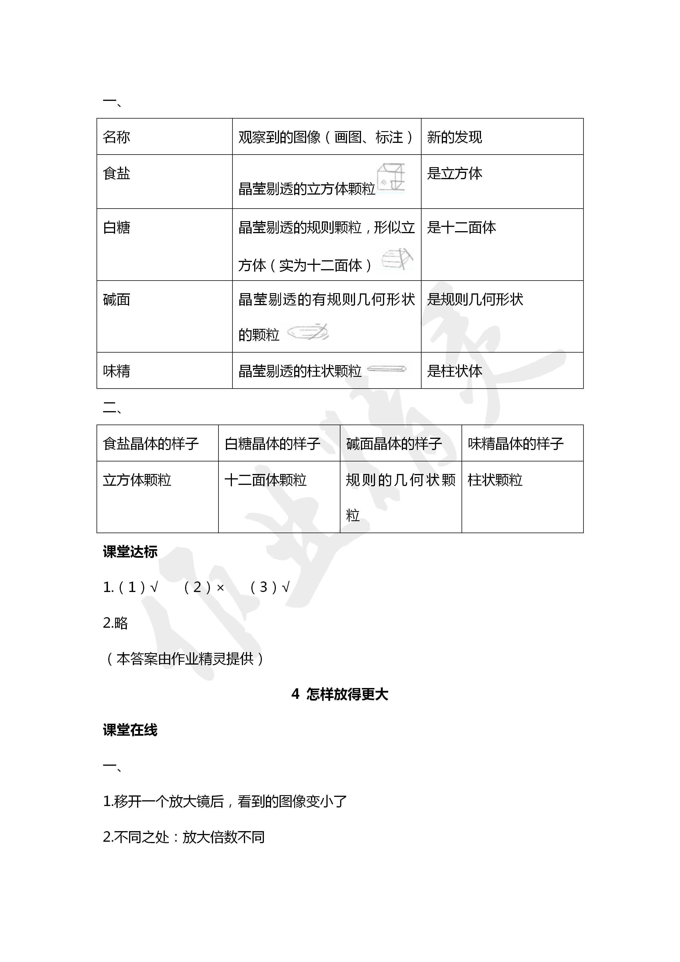 2020年科学学生活动手册六年级下册教科版 第4页