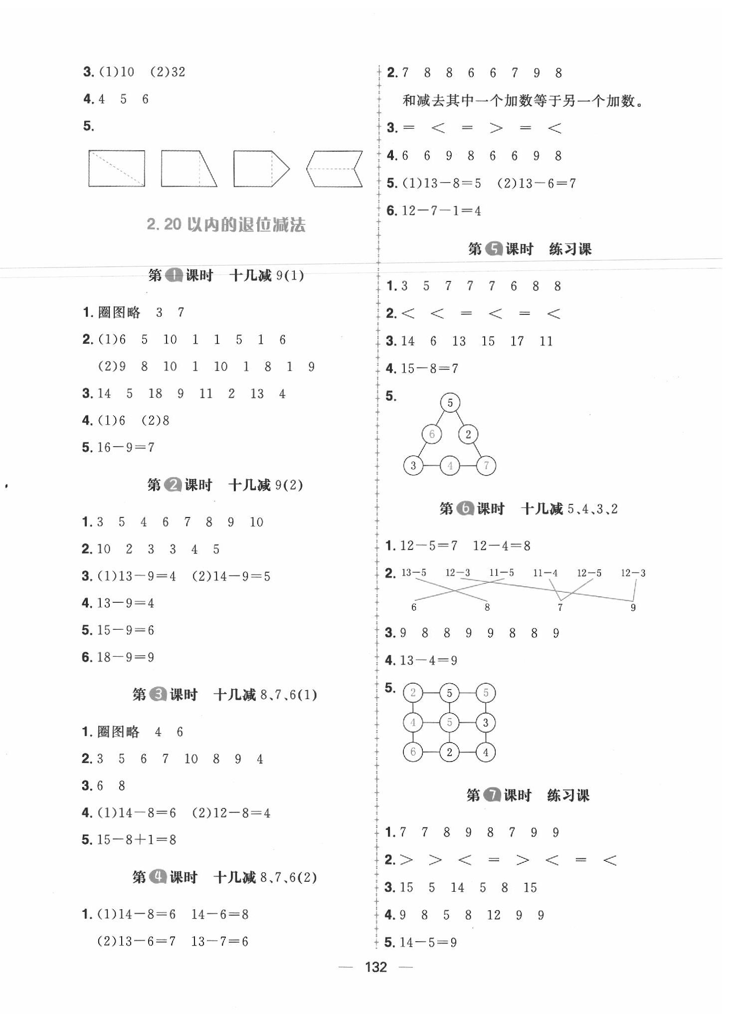 2020年核心素養(yǎng)天天練一年級(jí)數(shù)學(xué)下冊(cè)人教版 第2頁(yè)