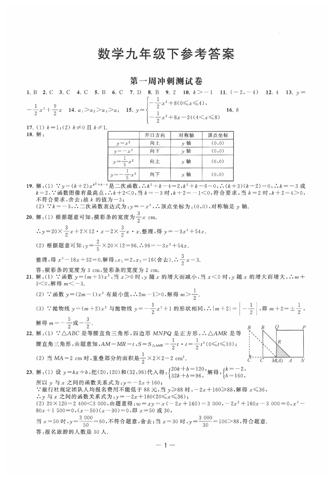 2020年名校起航初中全能檢測卷九年級數(shù)學下冊蘇教版 第1頁