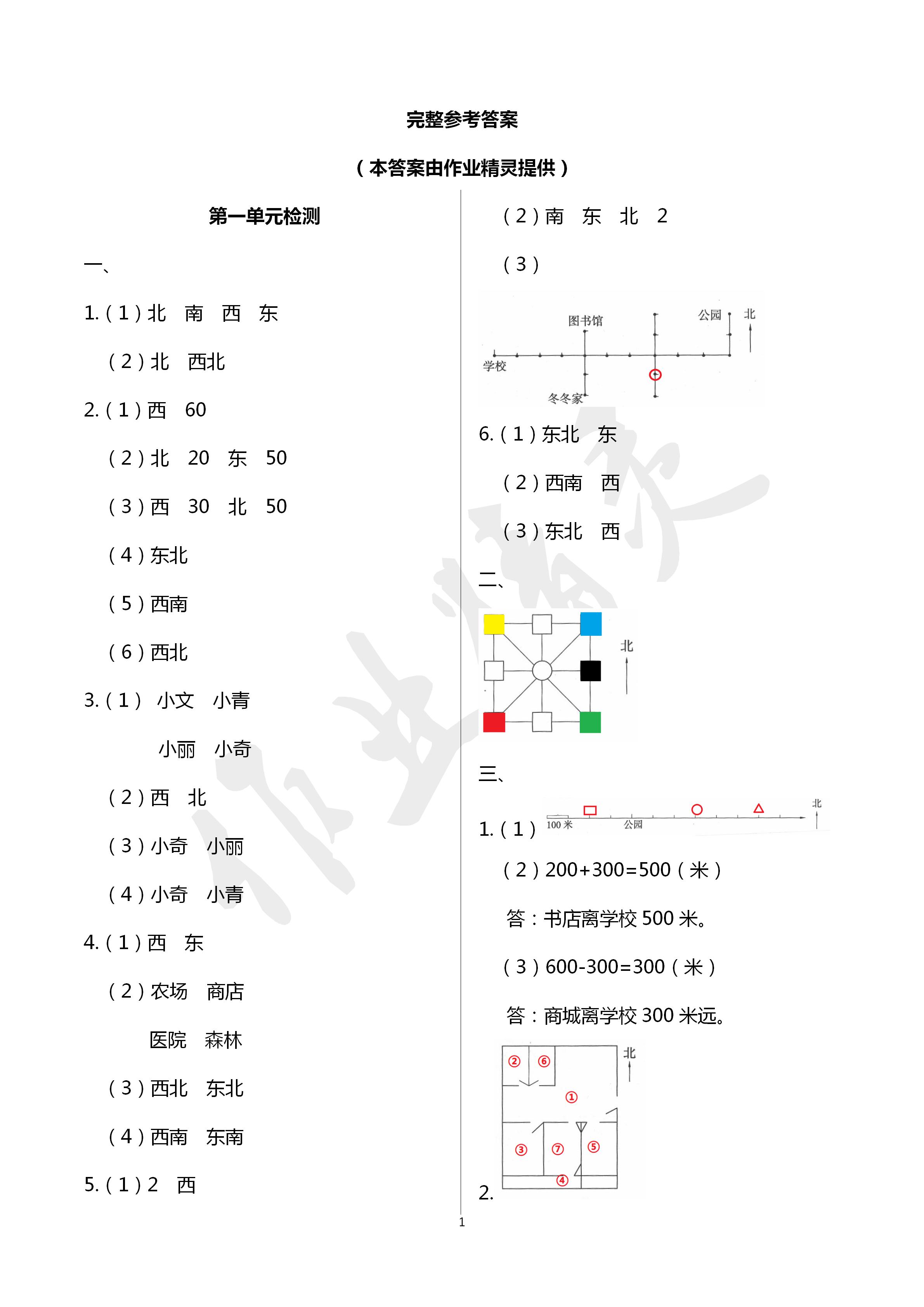 2020年單元自測(cè)試卷三年級(jí)數(shù)學(xué)下學(xué)期人教版 第1頁