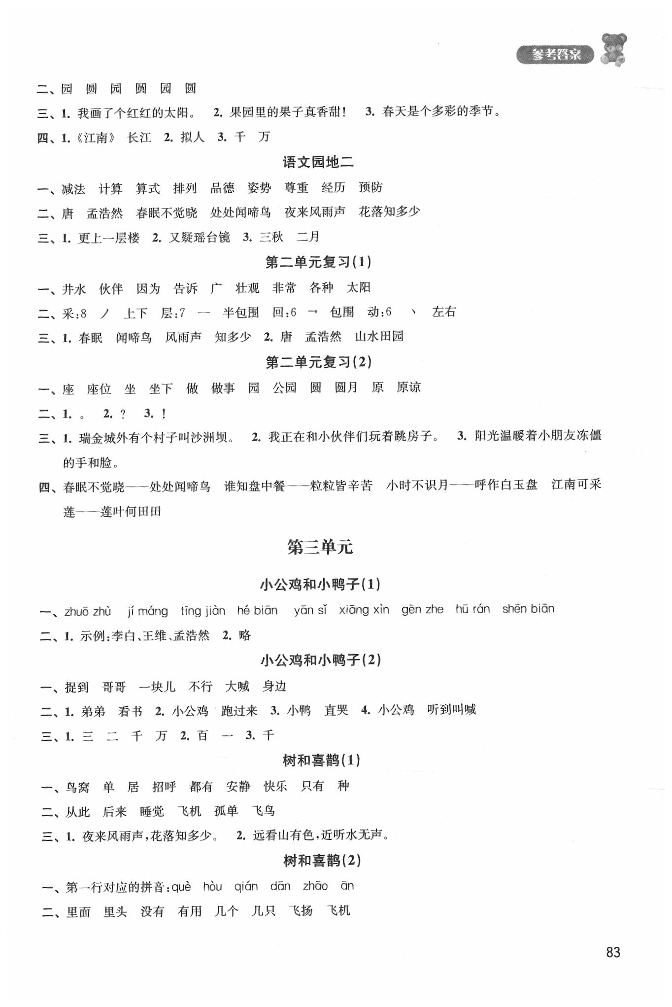 2020年默寫小狀元小學(xué)語(yǔ)文一年級(jí)下冊(cè)人教版 第3頁(yè)