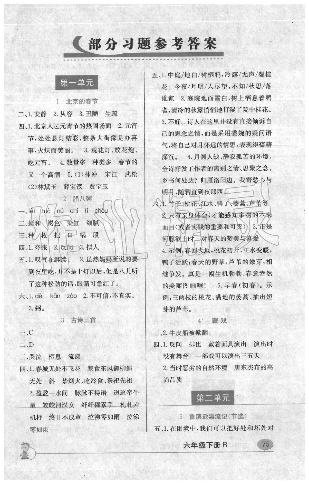 2020年新課標(biāo)字詞句篇精析與訓(xùn)練六年級(jí)下冊(cè)人教版 第1頁