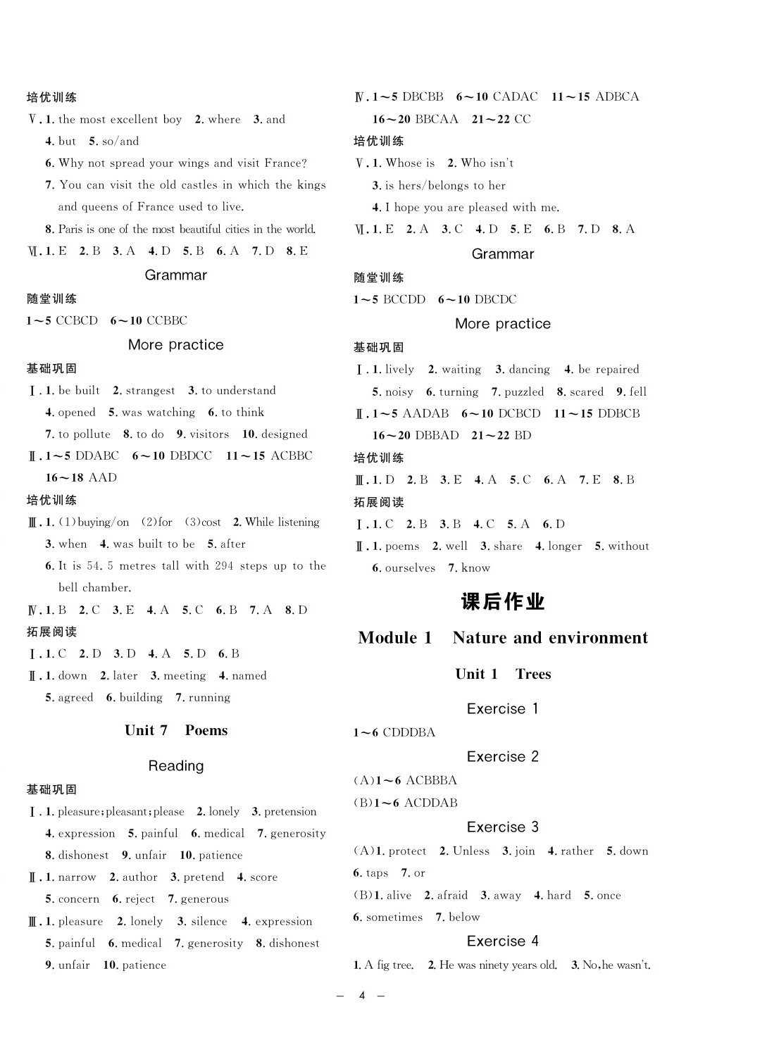 2020年鐘書金牌金典導(dǎo)學(xué)案八年級(jí)英語第二學(xué)期滬教牛津版 第4頁