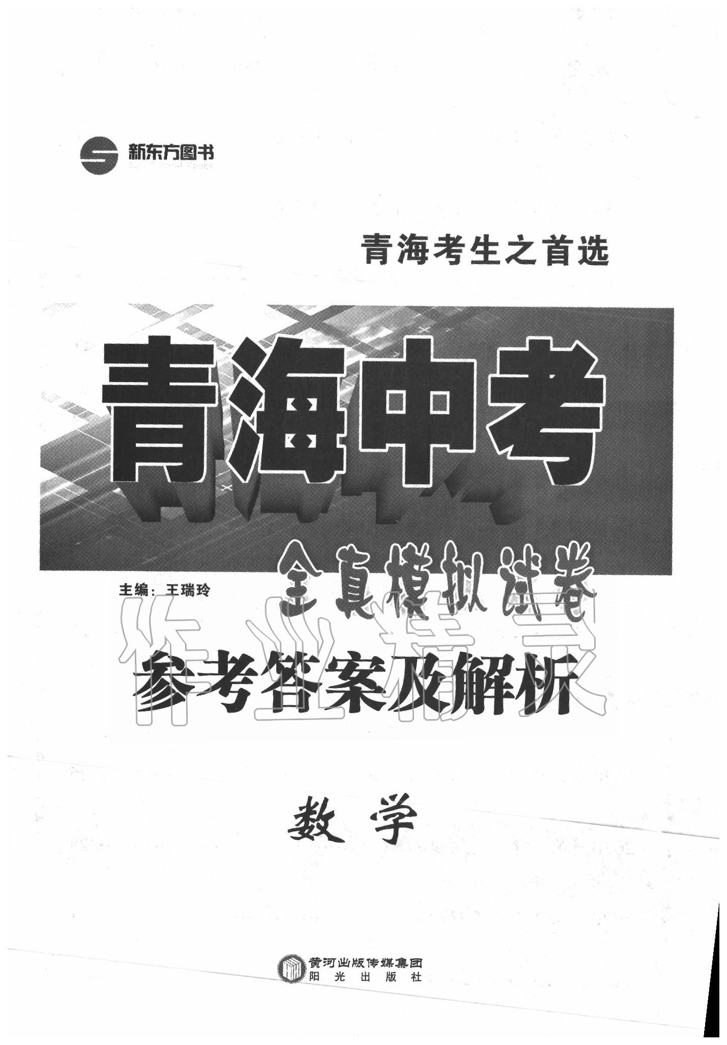 2020年青海中考全真模擬試卷數(shù)學(xué) 第1頁