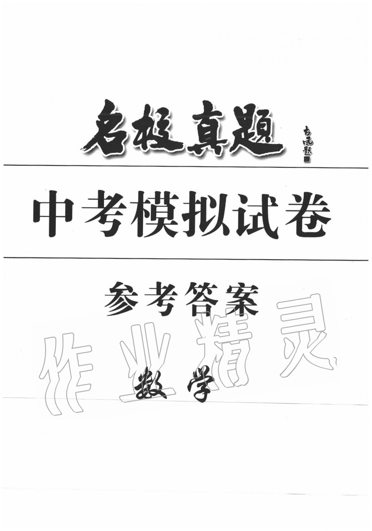 2020年名校真題中考模擬試卷數(shù)學(xué) 第1頁(yè)